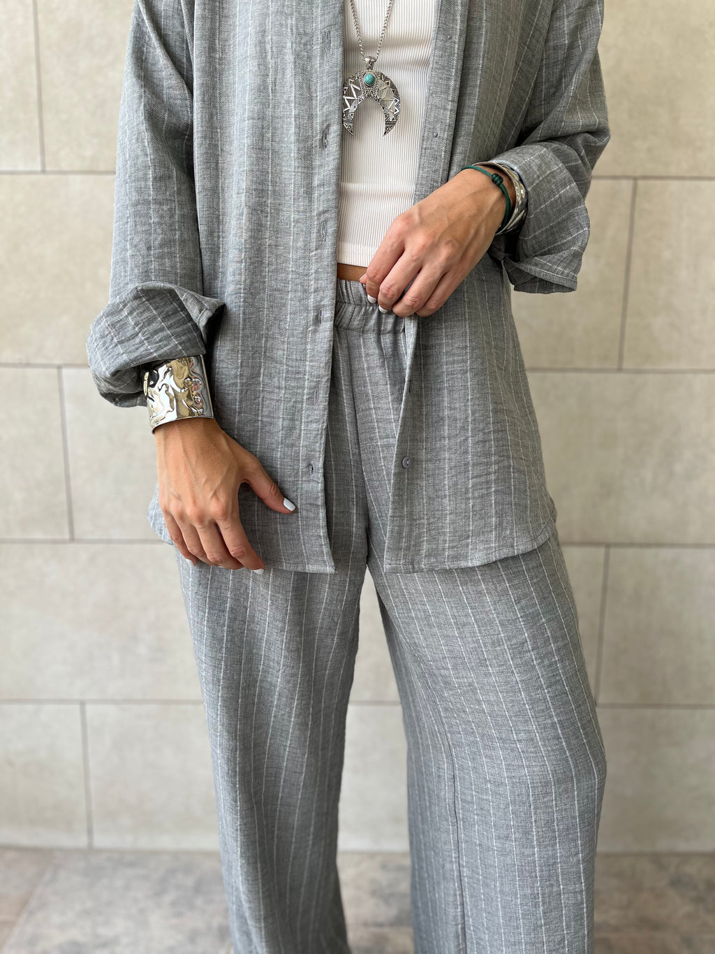 Grey Striped Everyday Set