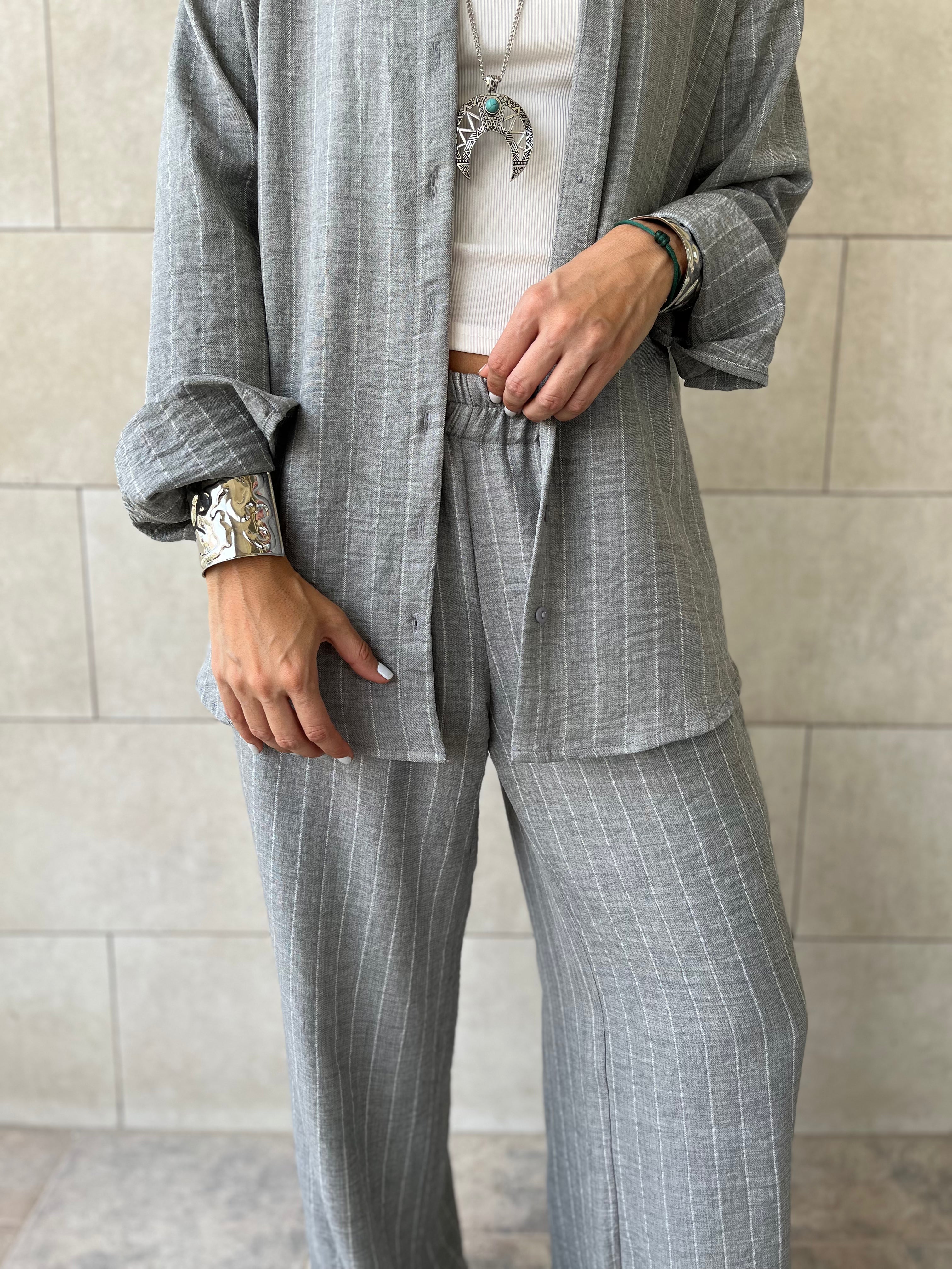 Grey Striped Everyday Set