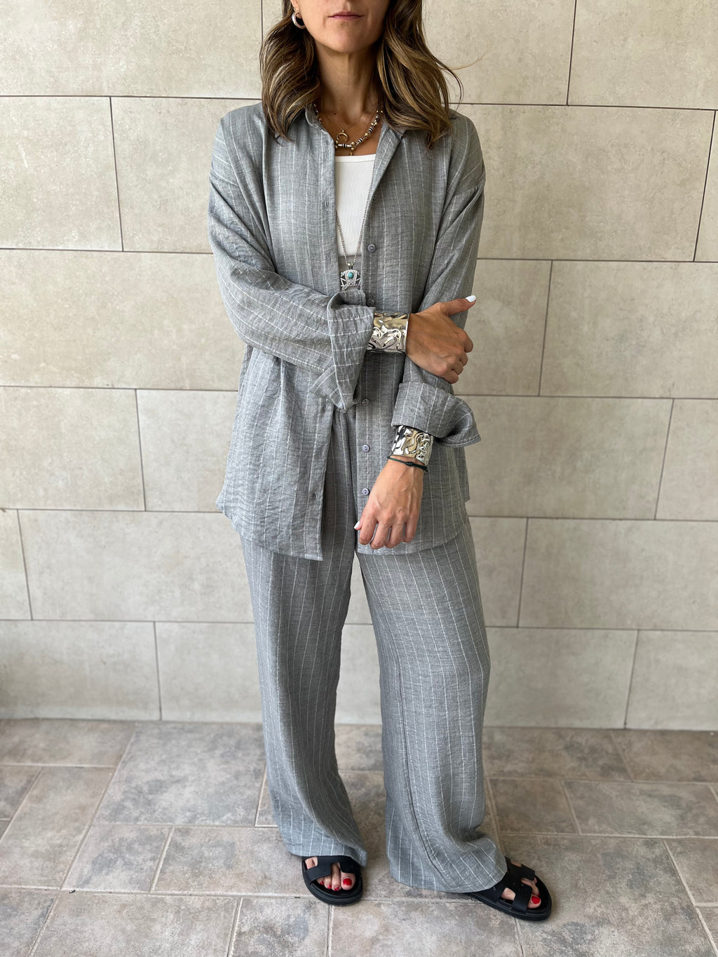 Grey Striped Everyday Set