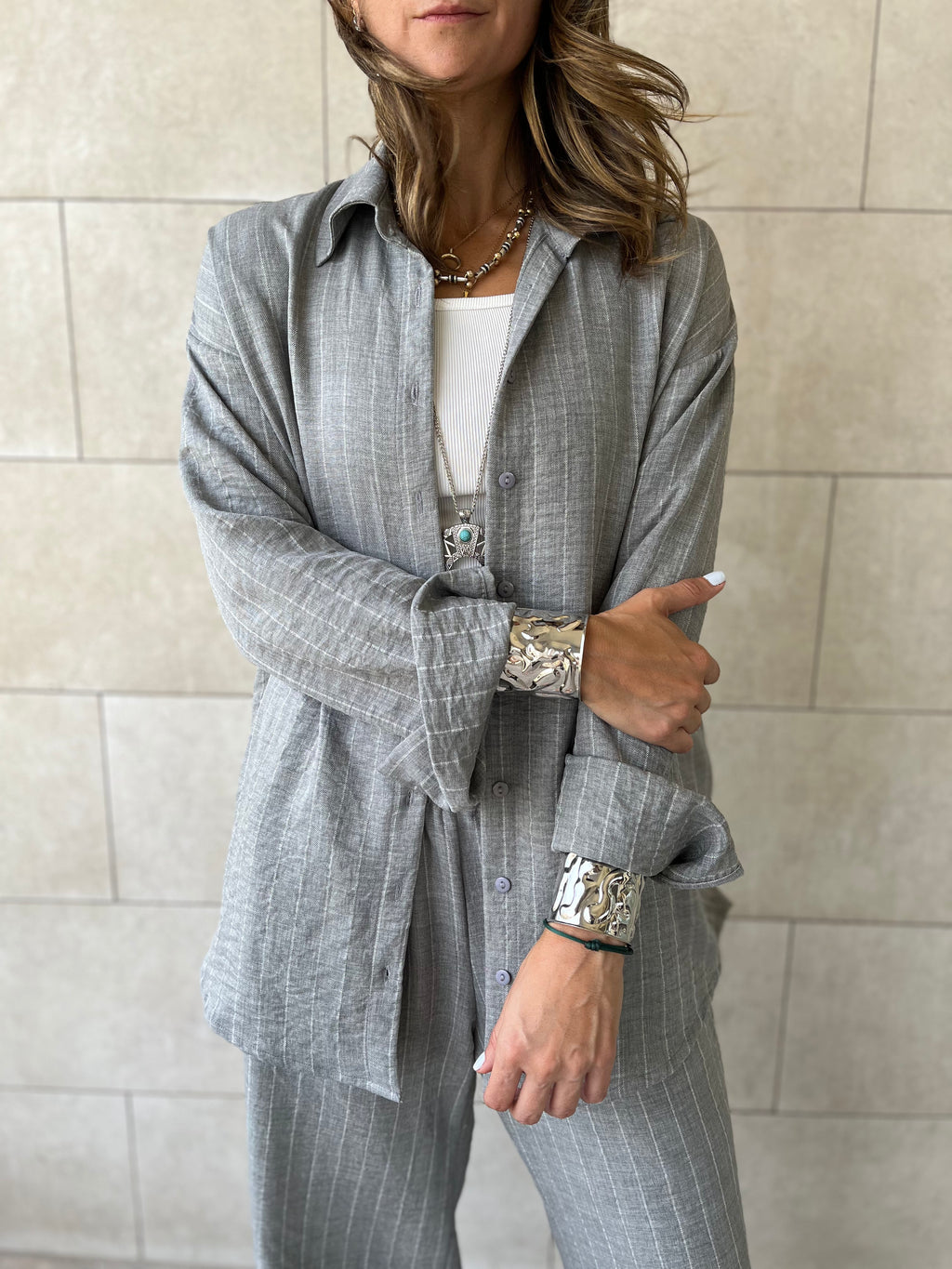 Grey Striped Everyday Set