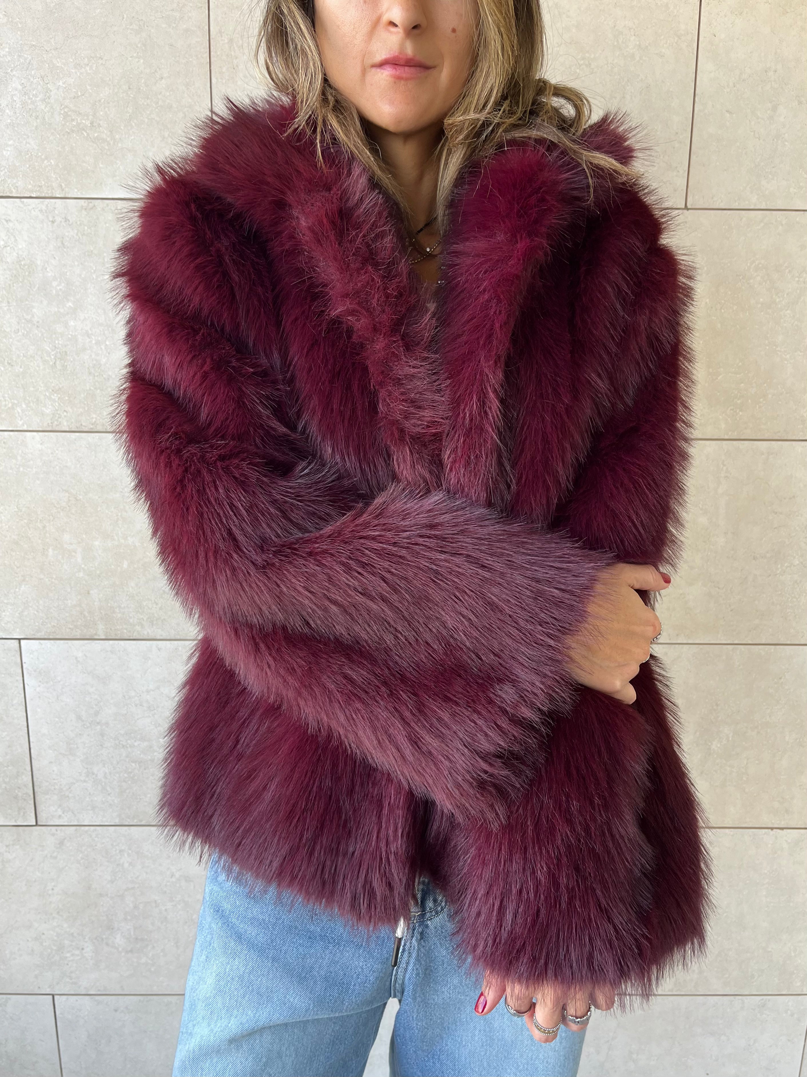 Burgundy Fur Jacket