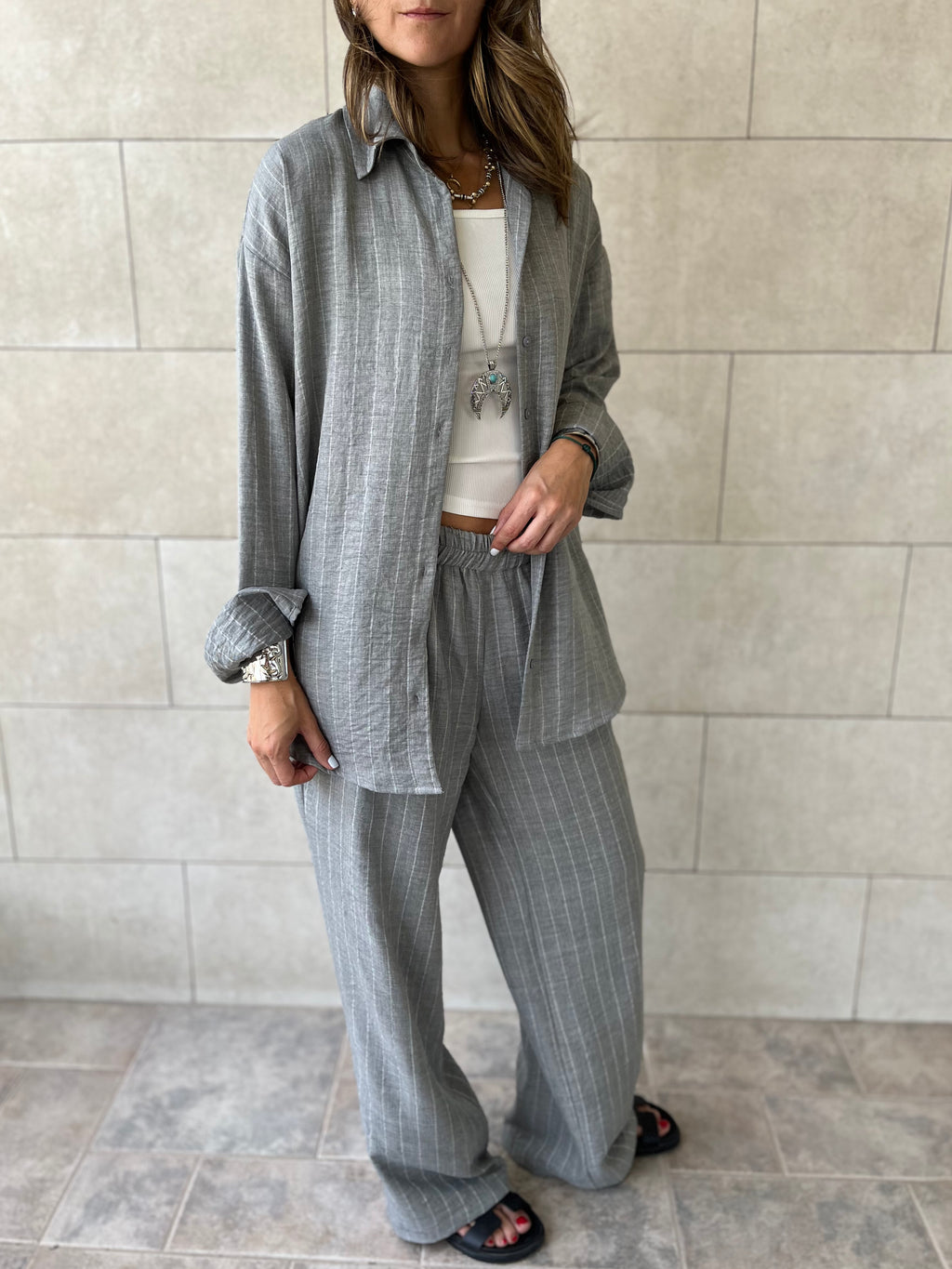 Grey Striped Everyday Set