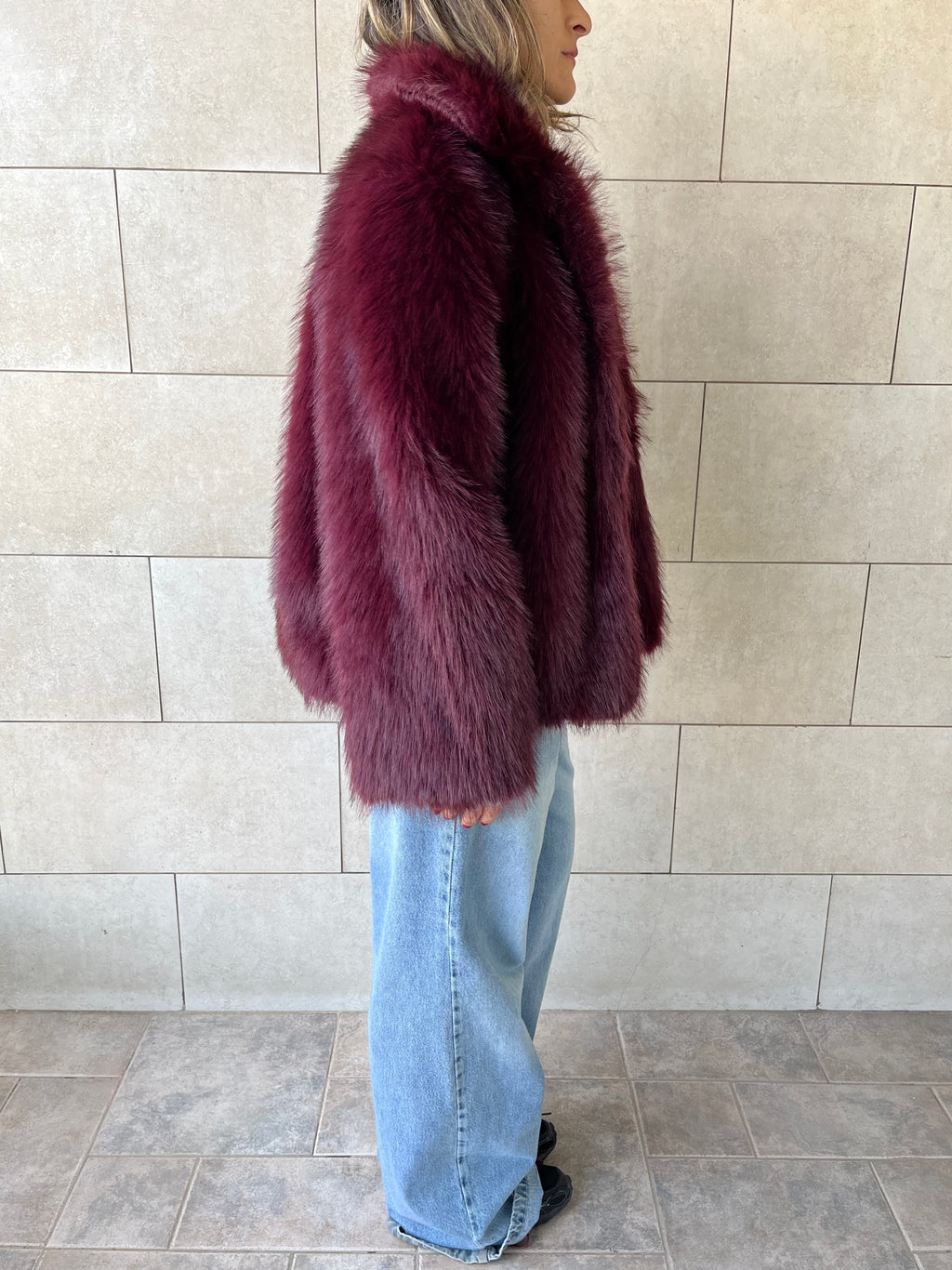 Burgundy Fur Jacket