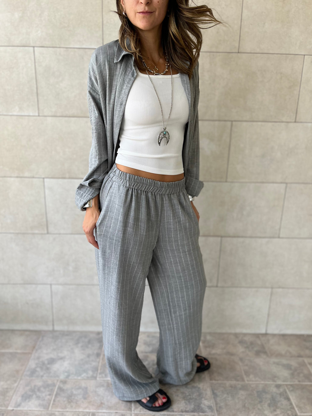 Grey Striped Everyday Set