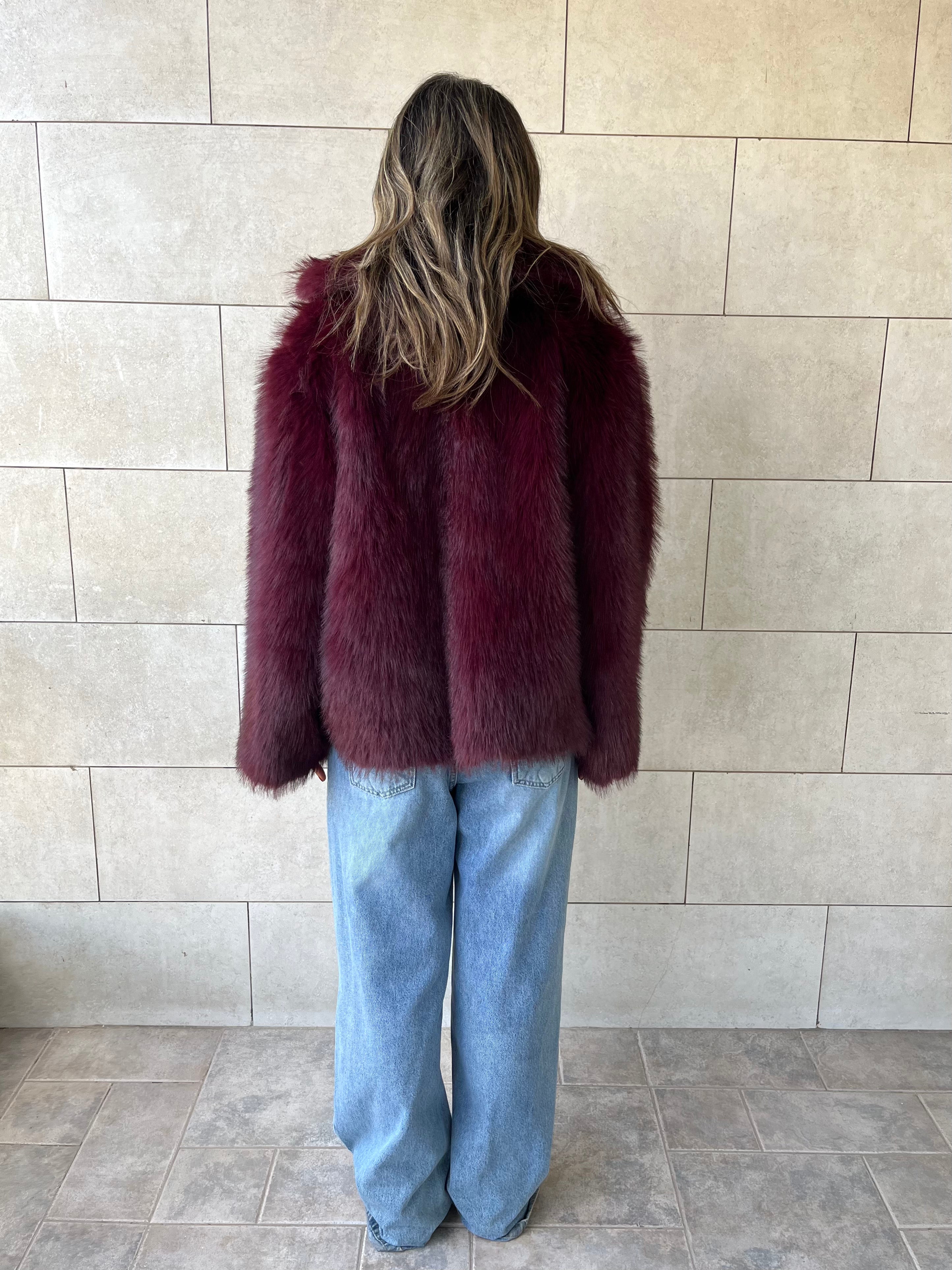 Burgundy Fur Jacket