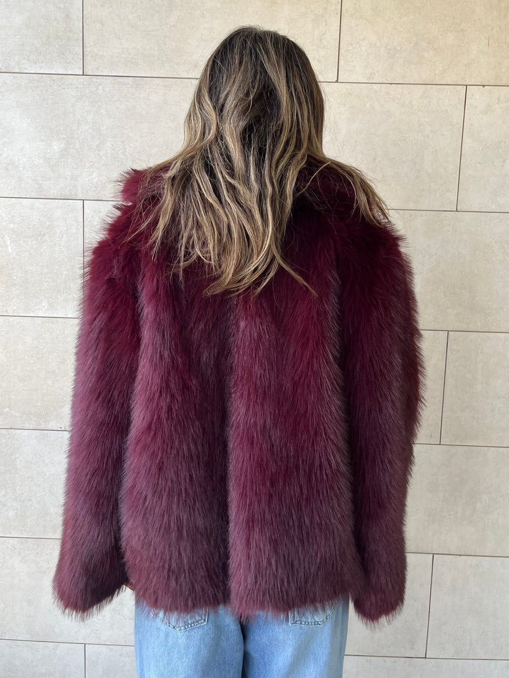 Burgundy Fur Jacket