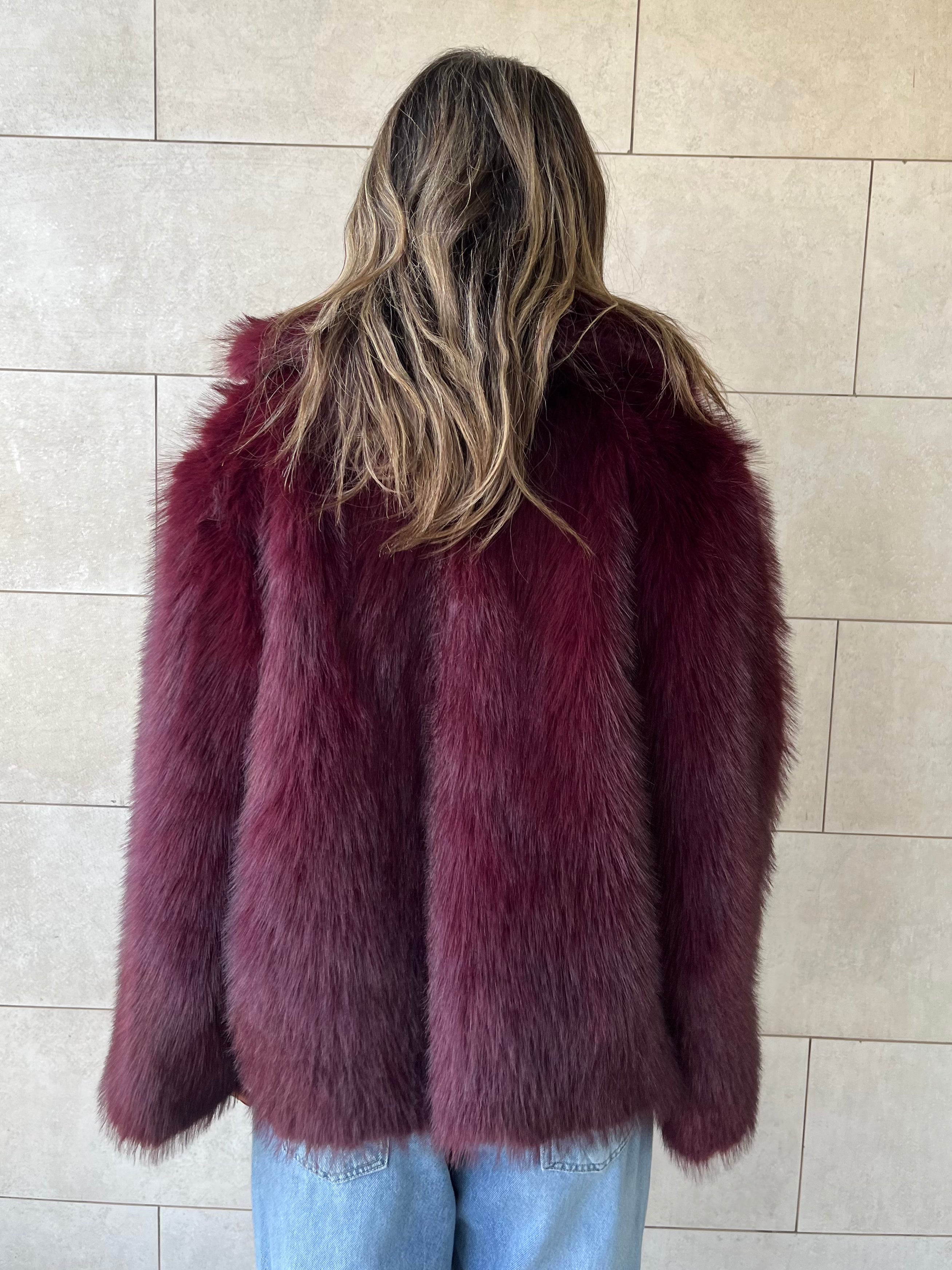Burgundy Fur Jacket