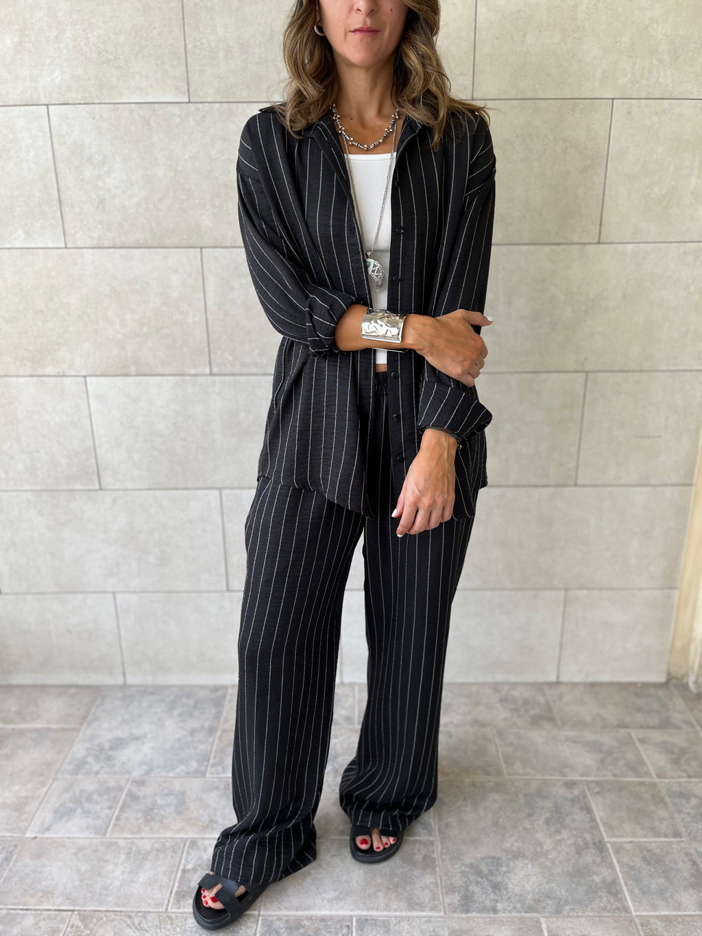 Black Striped Everyday Set