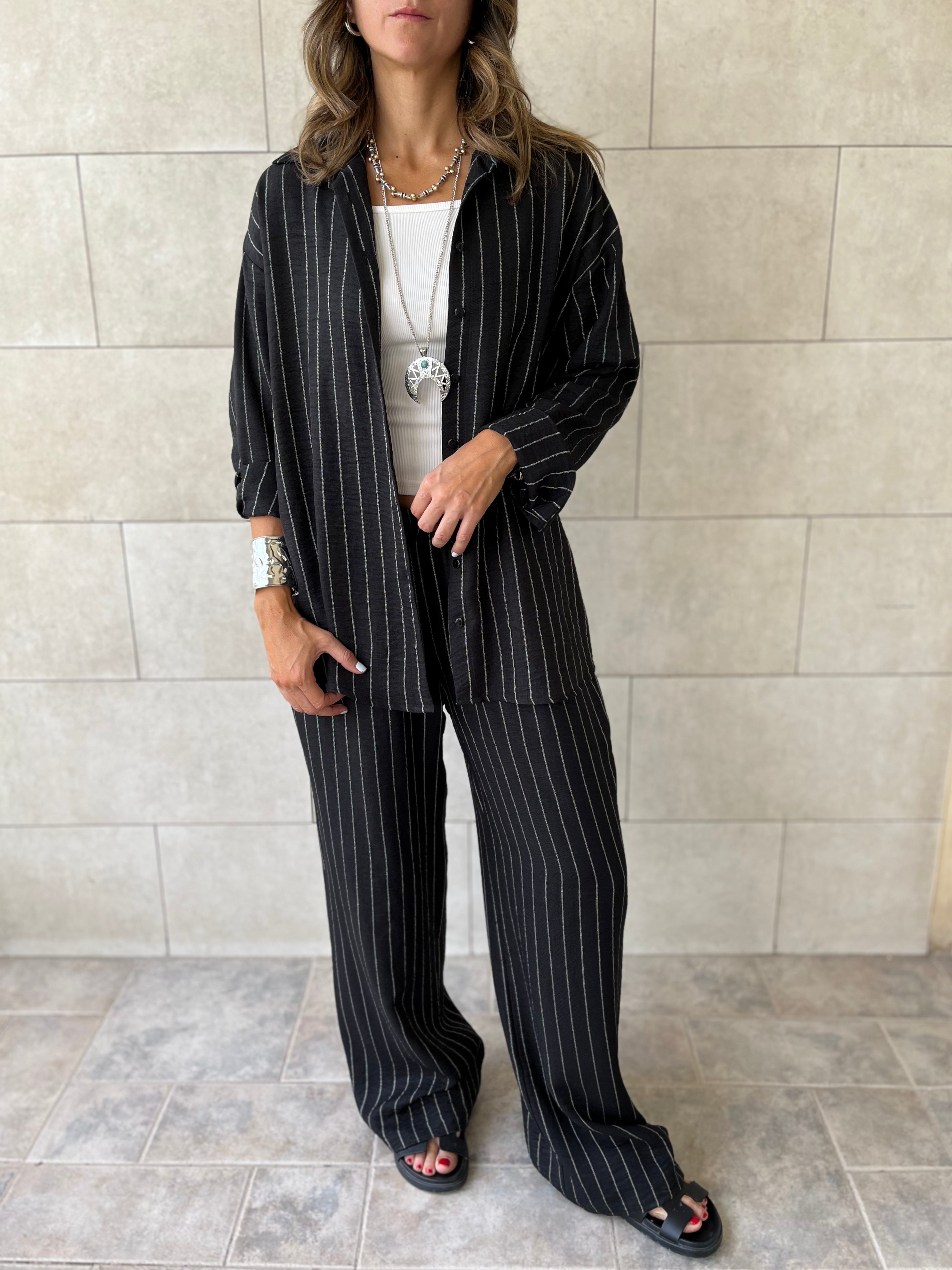Black Striped Everyday Set