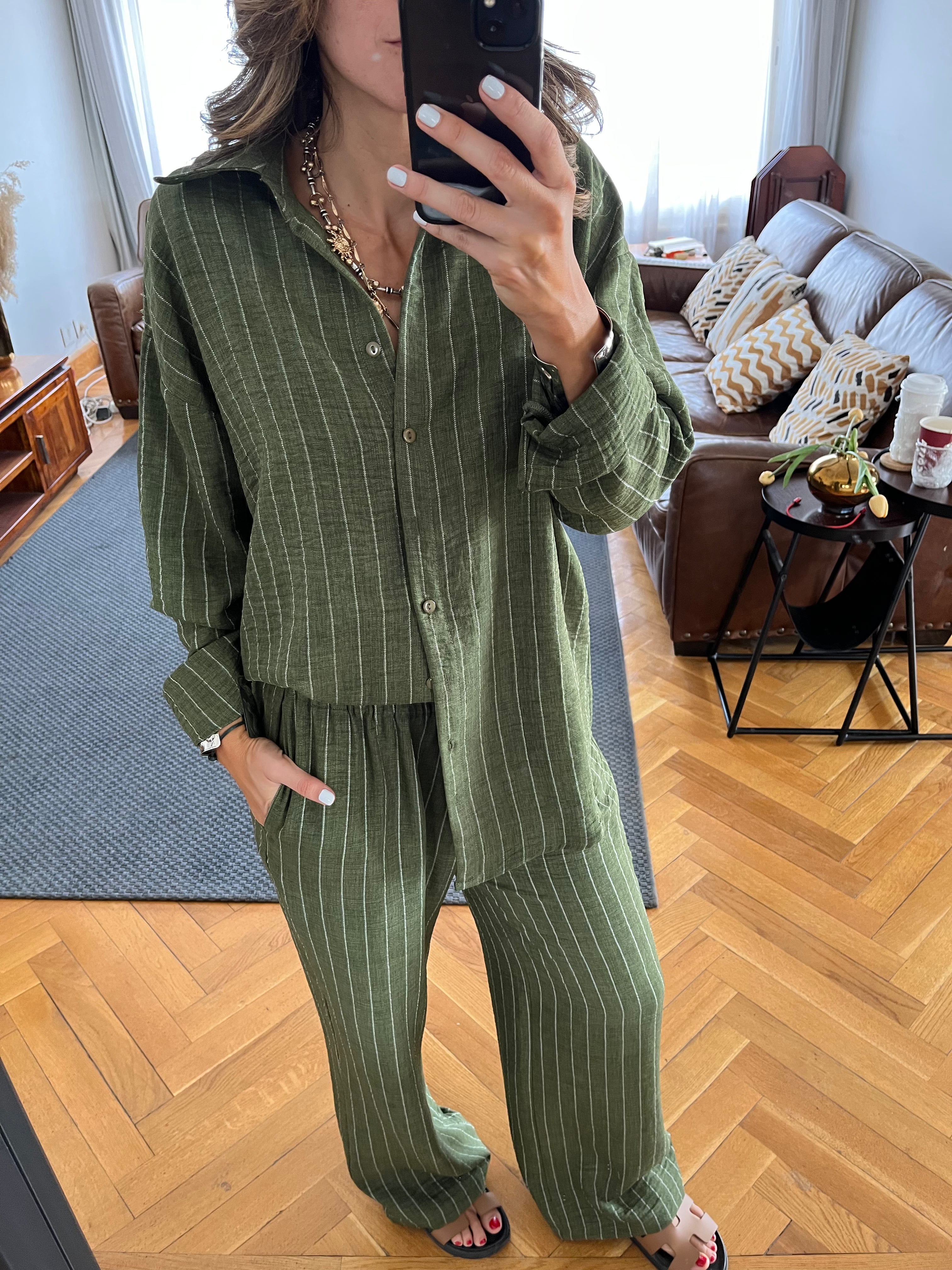 Olive Striped Everyday Set