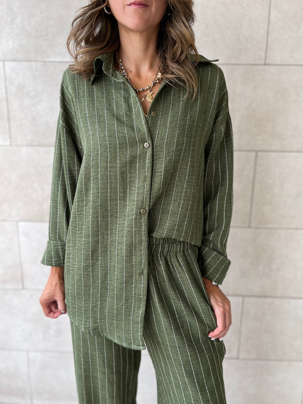 Olive Striped Everyday Set