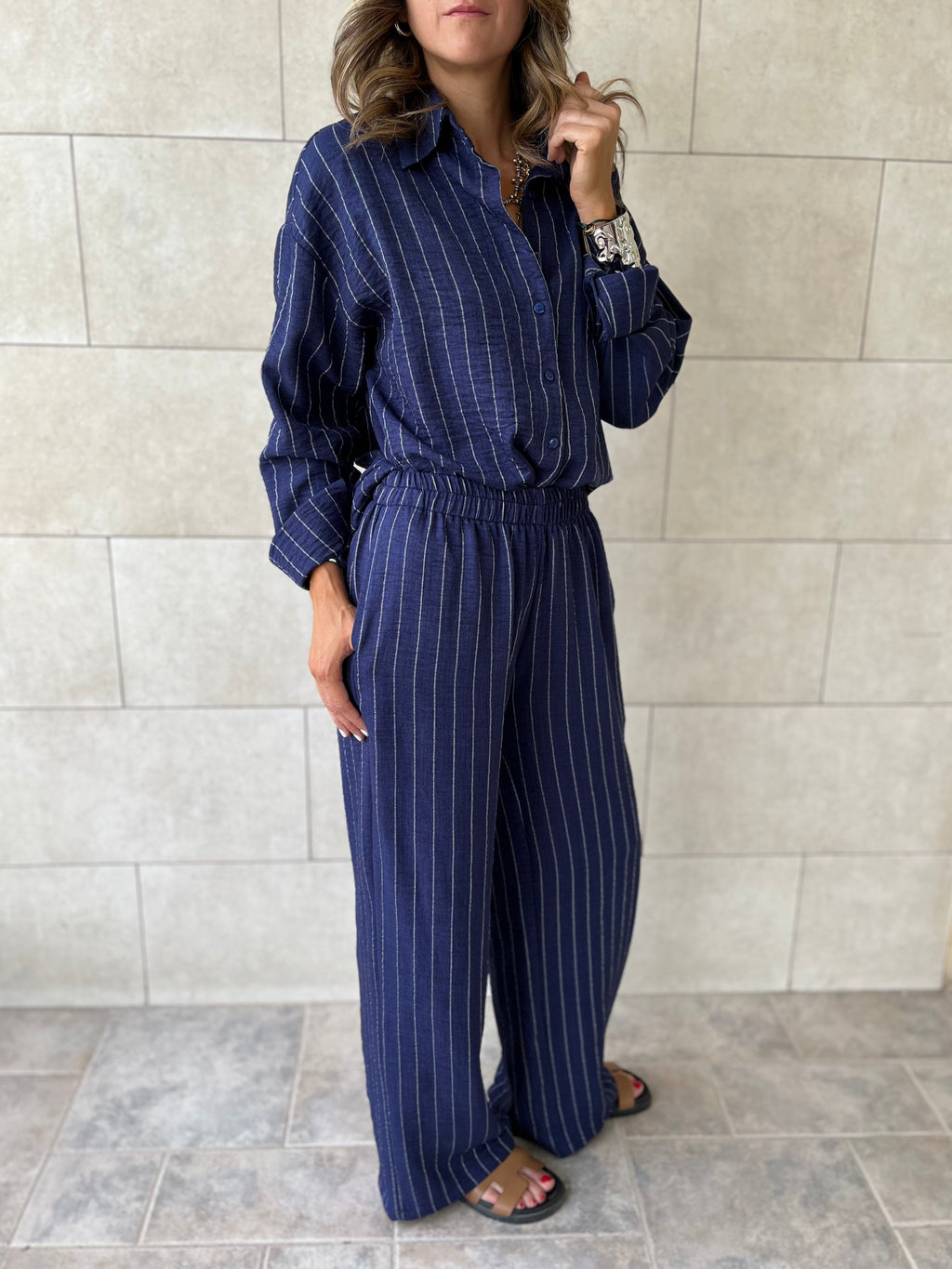 Navy Striped Everyday Set