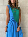 Green & Blue Double Life Linen Dress