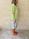 Lime Striped Everyday Light Knit Cardigan