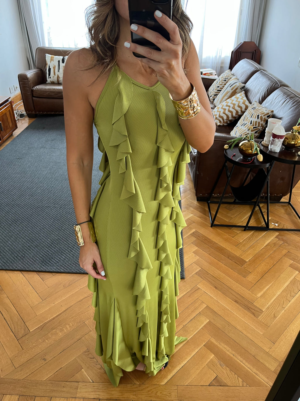 Lime Ruffle Dress