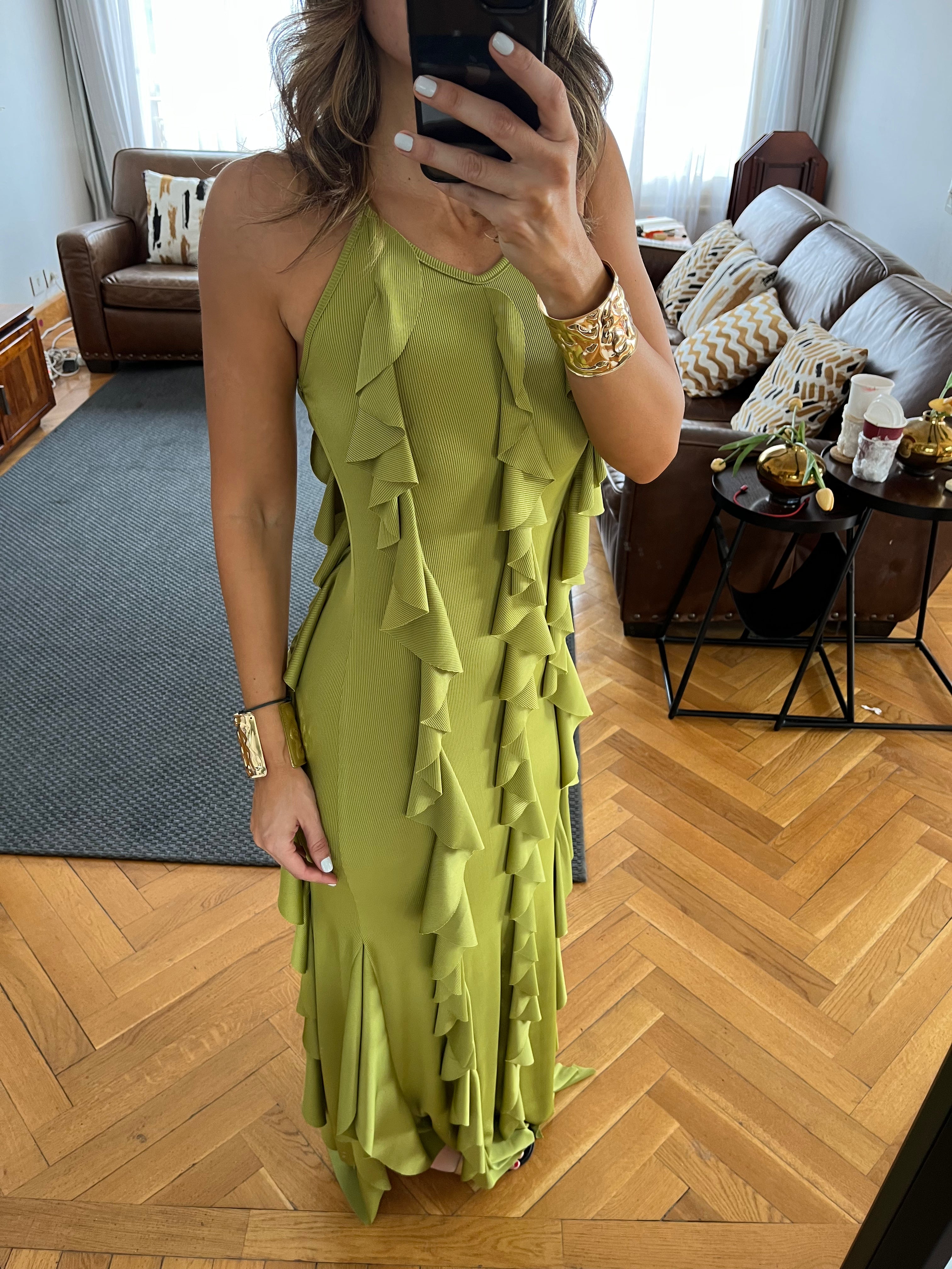 Lime Ruffle Dress