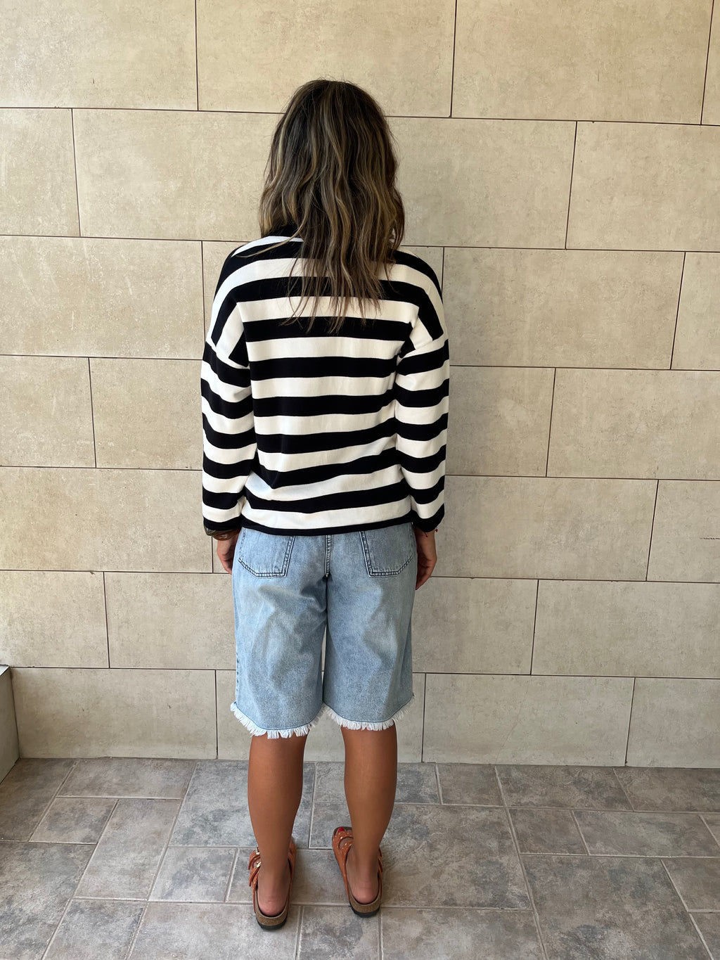 Black Striped Everyday Light Knit Cardigan