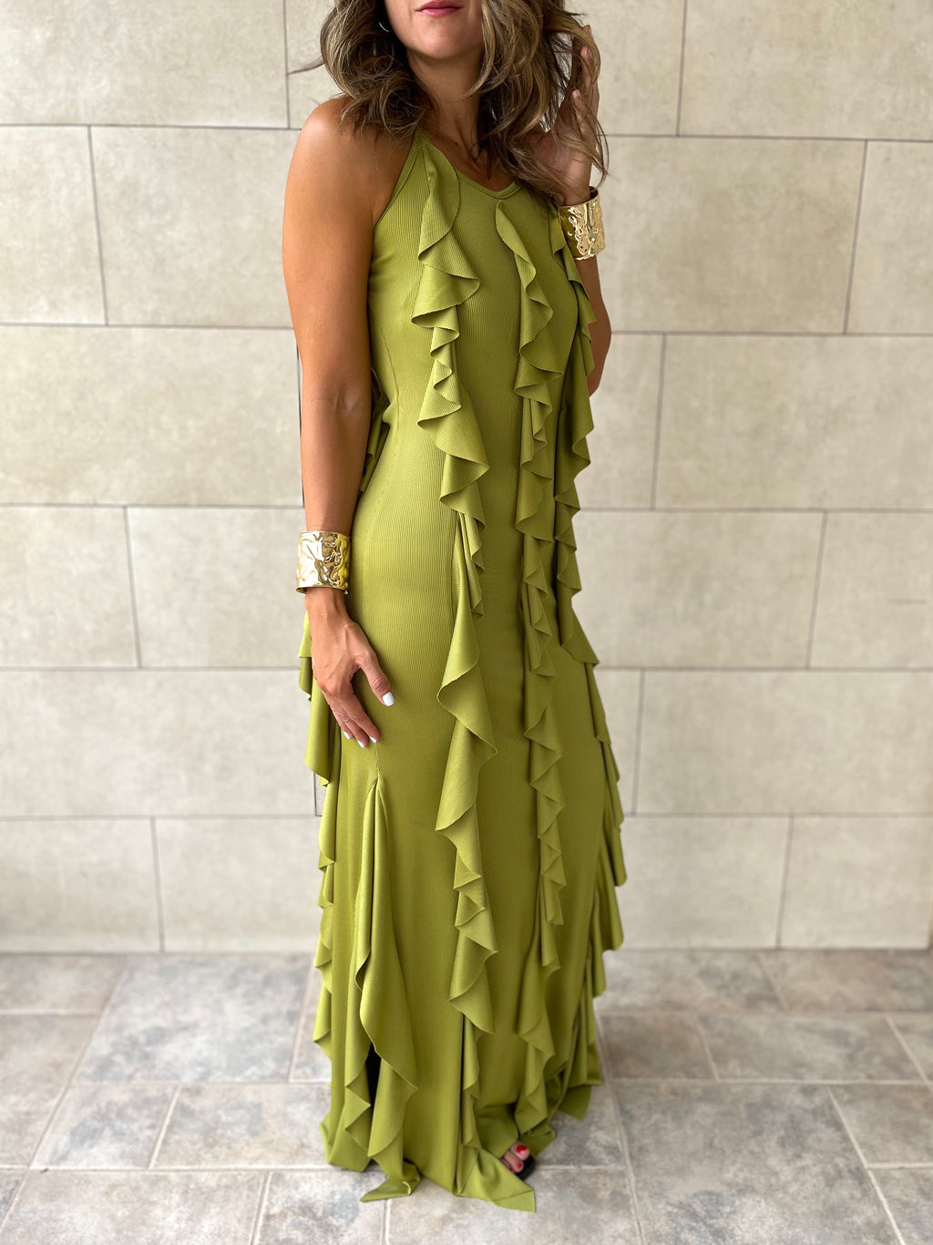Lime Ruffle Dress