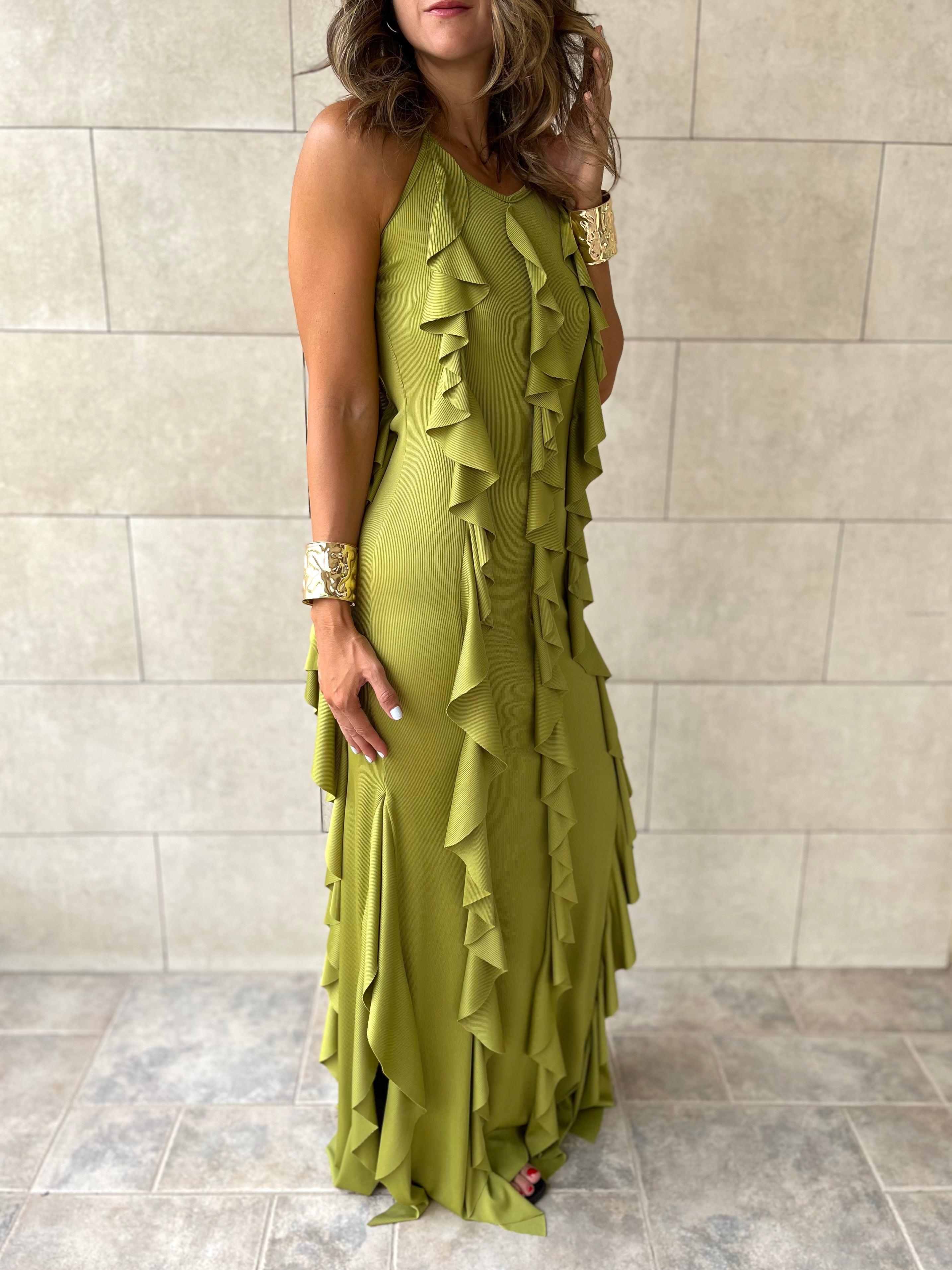 Lime Ruffle Dress