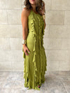 PREORDER Lime Ruffle Dress