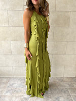 PREORDER Lime Ruffle Dress