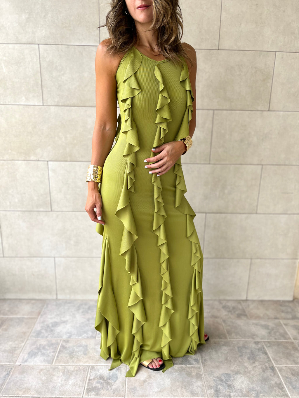 Lime Ruffle Dress