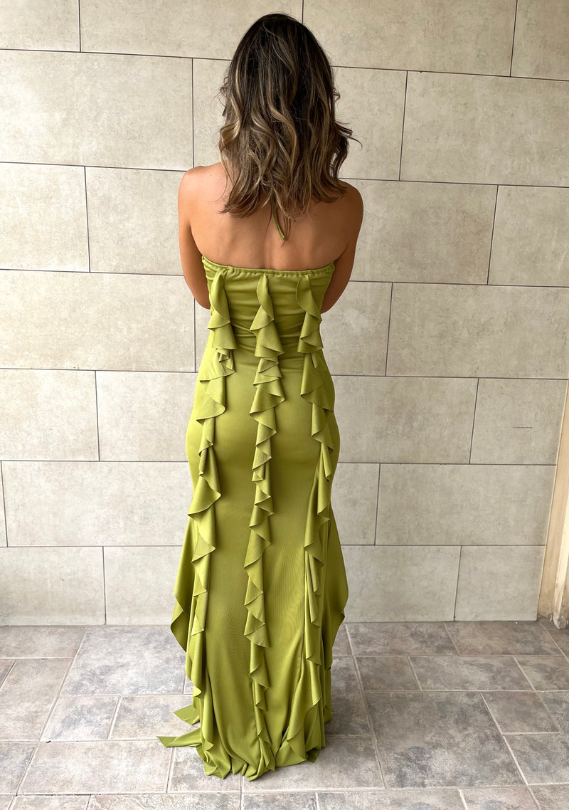 PREORDER Lime Ruffle Dress