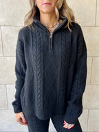 Black Braided Quarter Neck Set