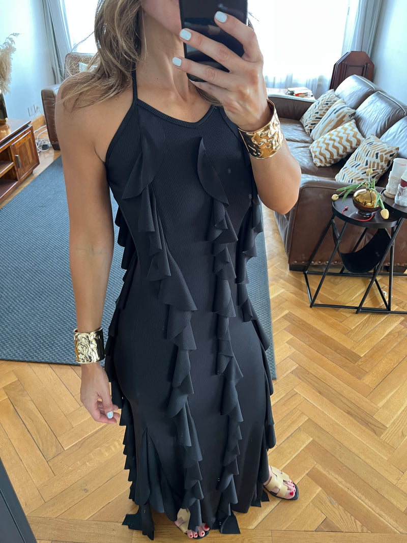 PREORDER Black Ruffle Dress