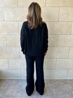 Black Braided Quarter Neck Set