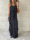 PREORDER Black Ruffle Dress