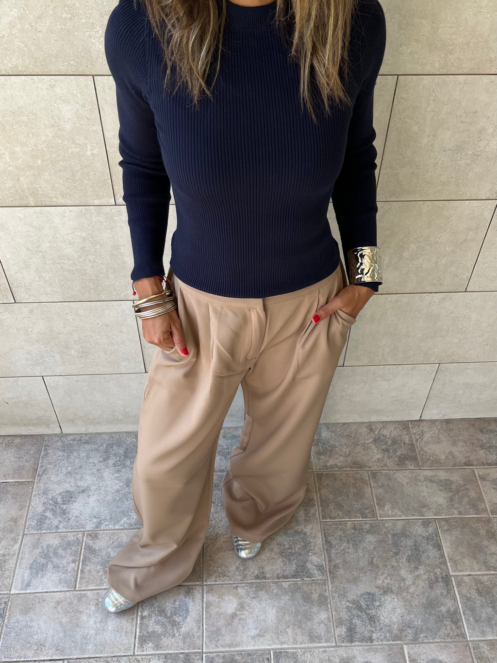 Navy Crewneck Contour Elevated Pullover