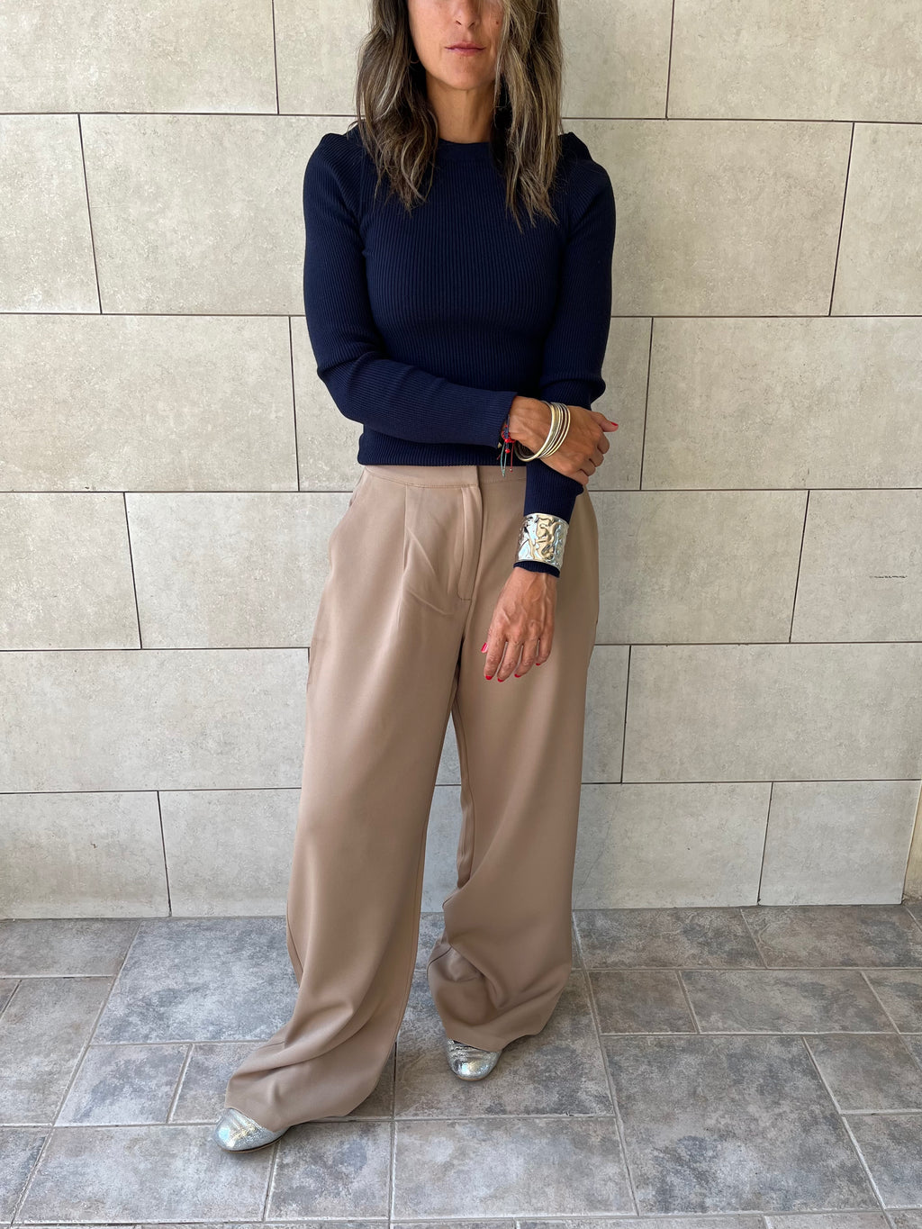 Navy Crewneck Contour Elevated Pullover