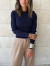 Navy Crewneck Contour Elevated Pullover