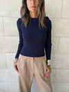 Navy Crewneck Contour Elevated Pullover