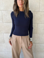 Navy Crewneck Contour Elevated Pullover