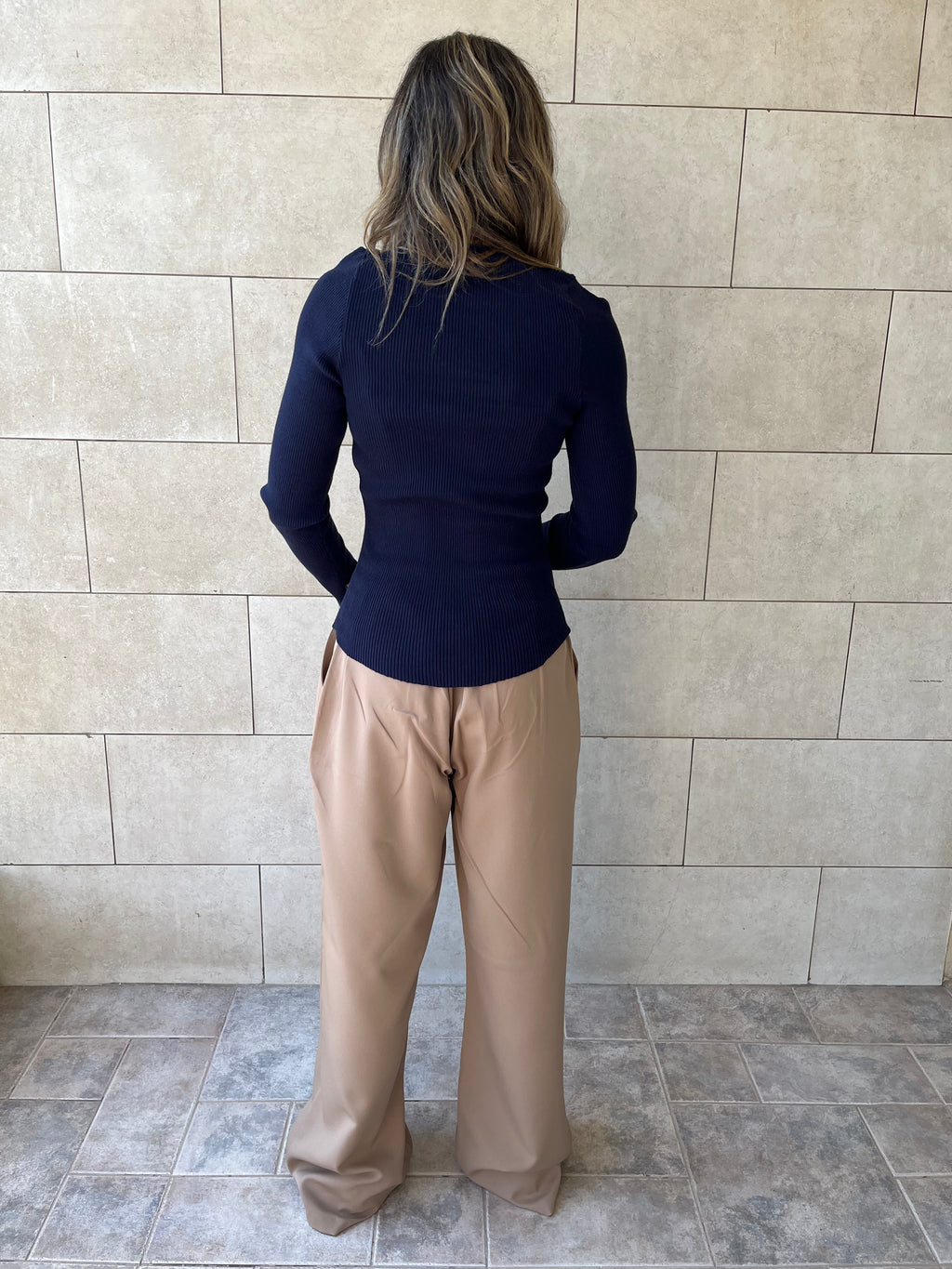 Navy Crewneck Contour Elevated Pullover