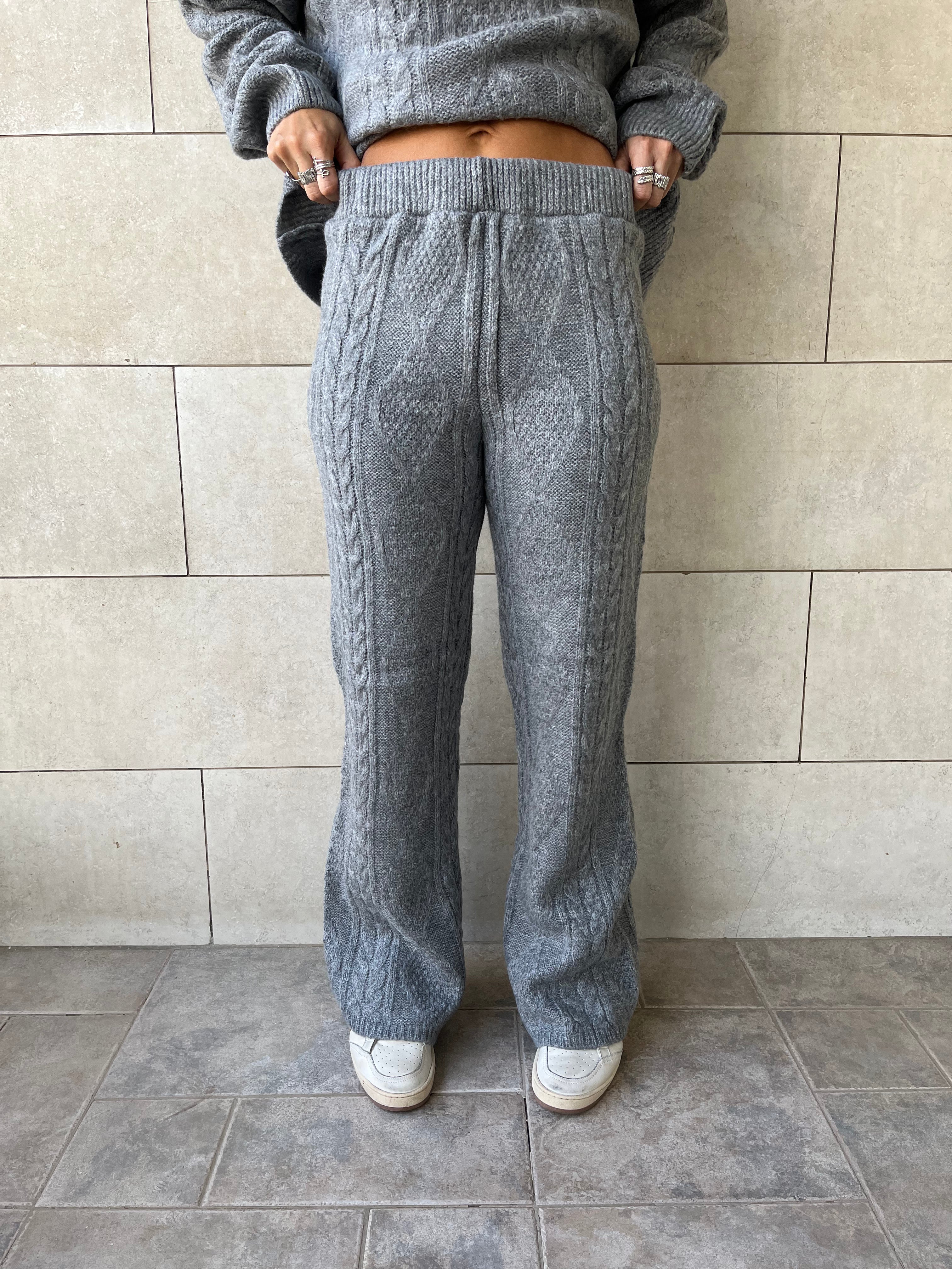 Grey Braided Quarter Neck Set