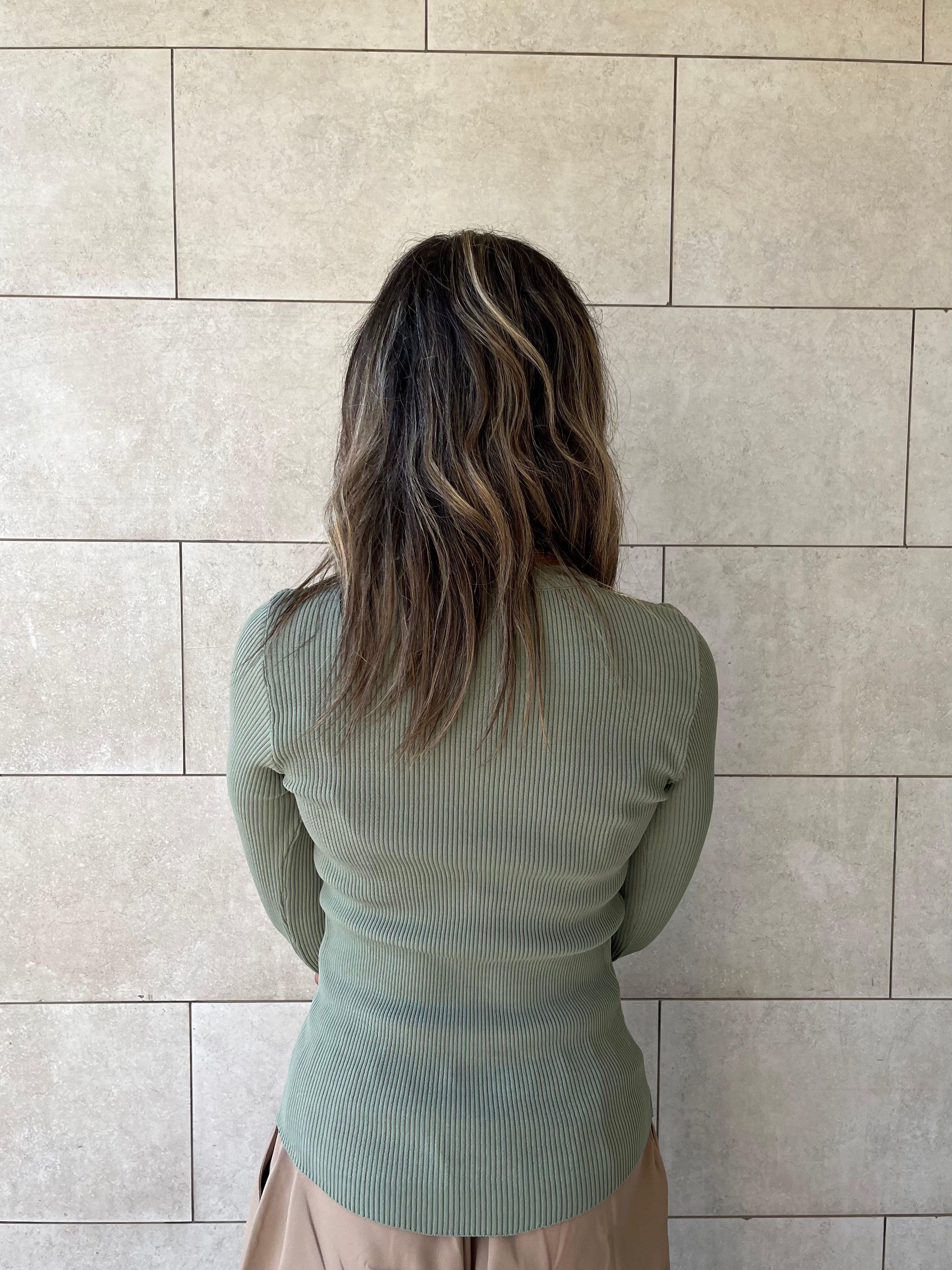 Pistachio Crewneck Contour Elevated Pullover