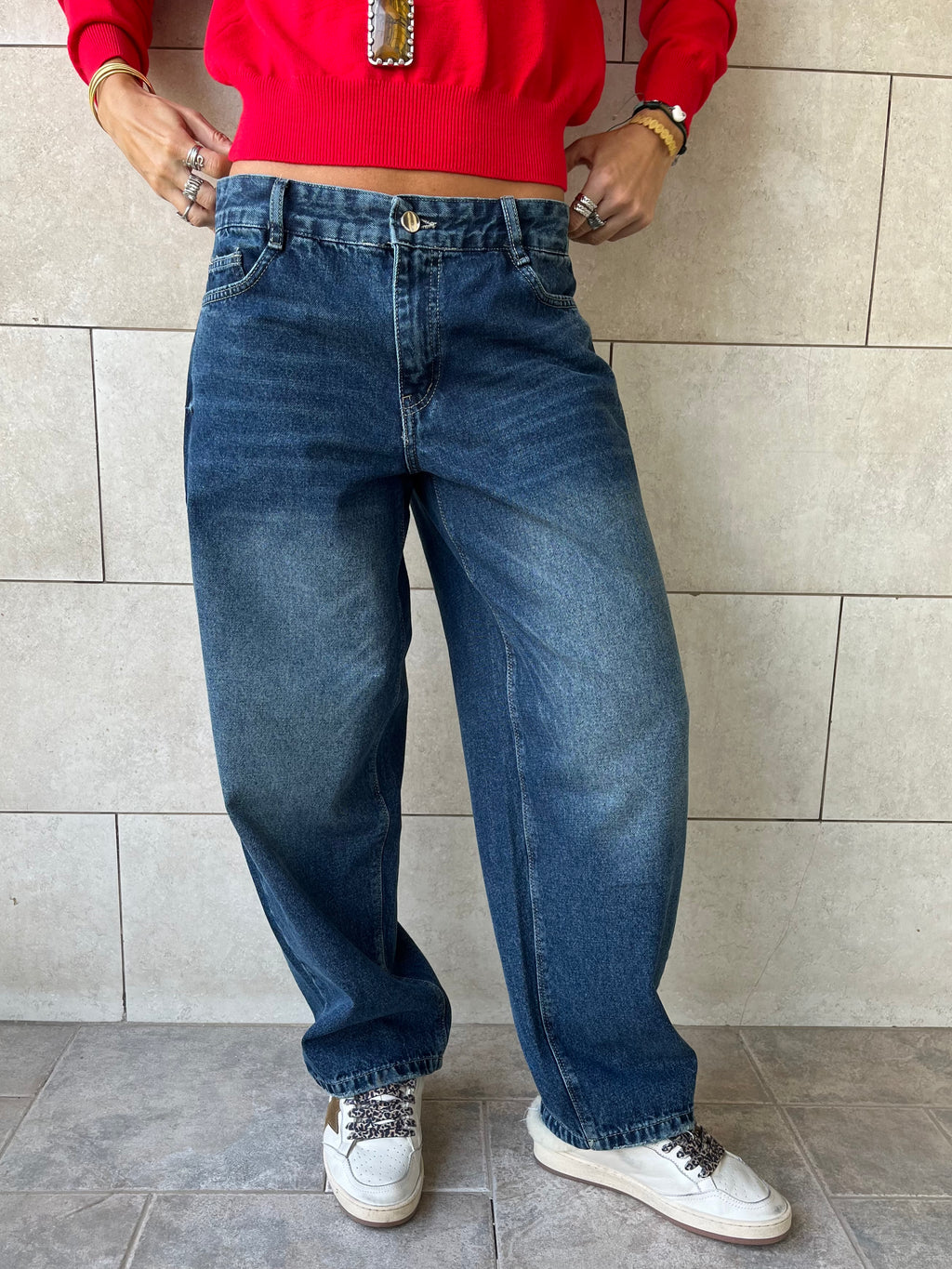 Dark Blue Go To Balloon Jeans