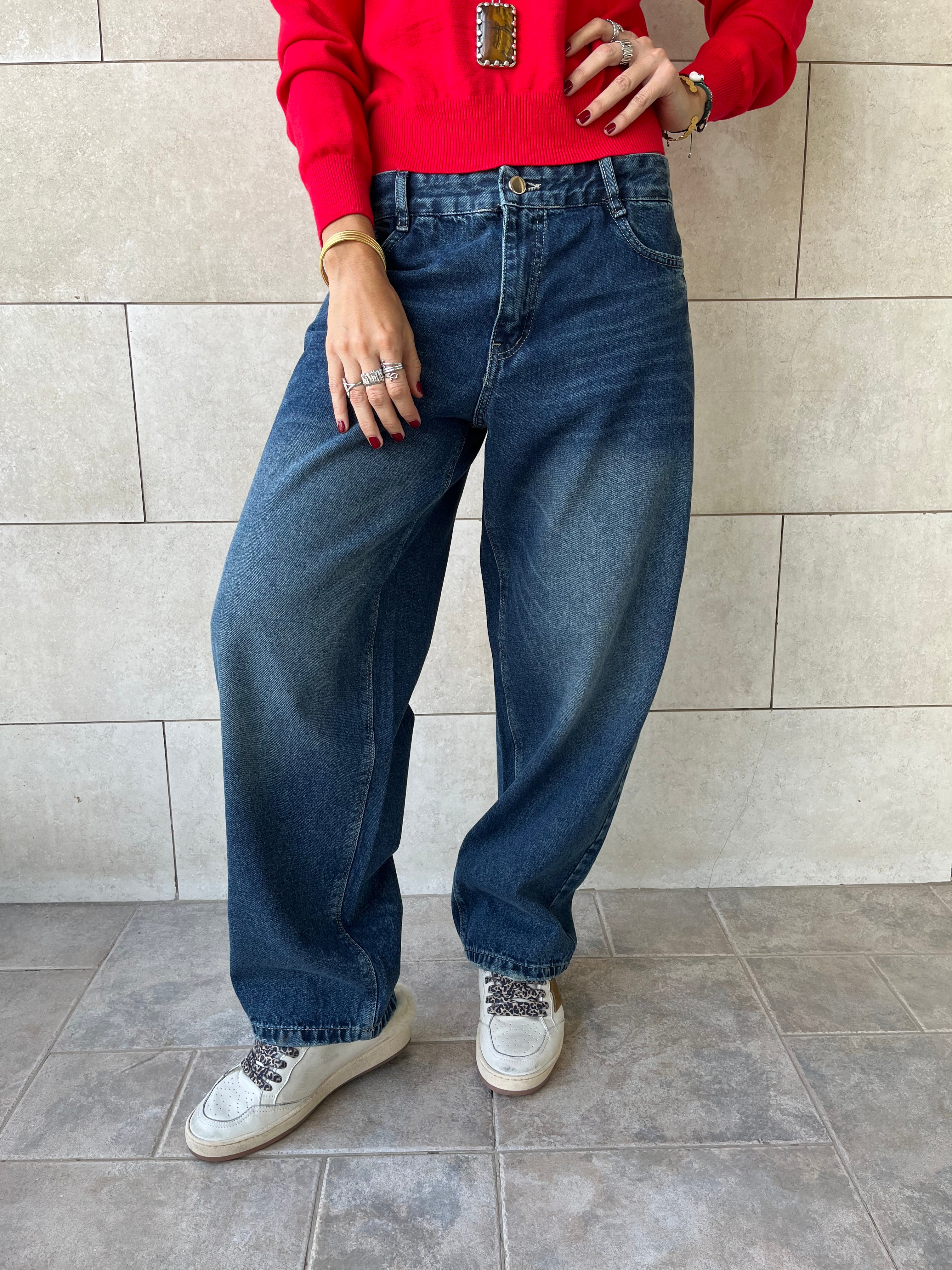 Dark Blue Go To Balloon Jeans