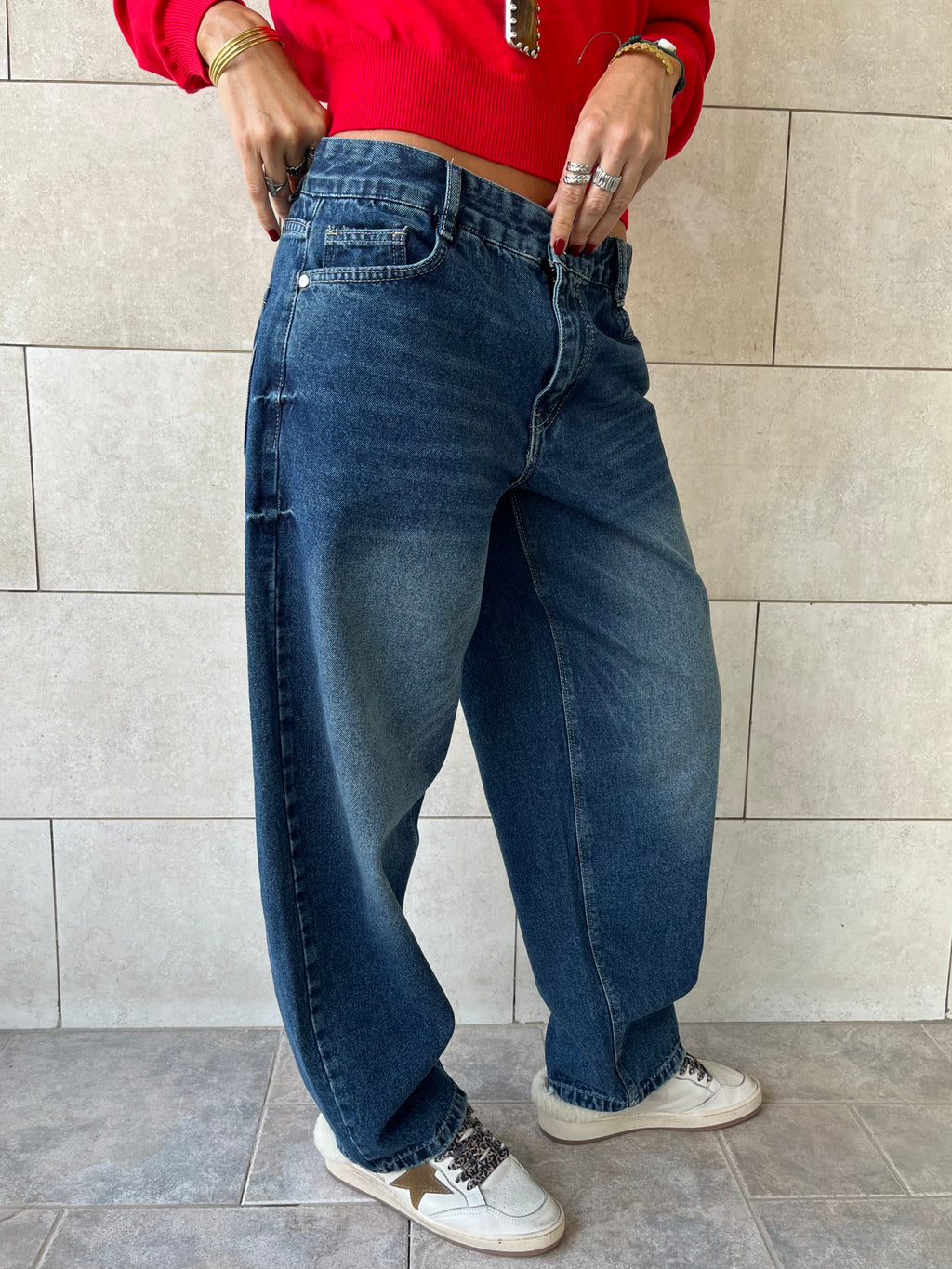 Dark Blue Go To Balloon Jeans