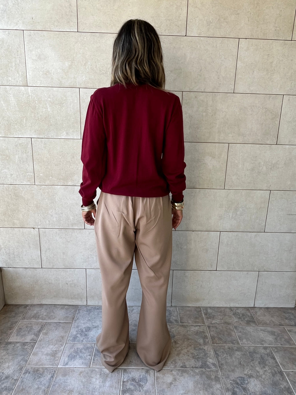 Burgundy Signature Button Knit Cardigan