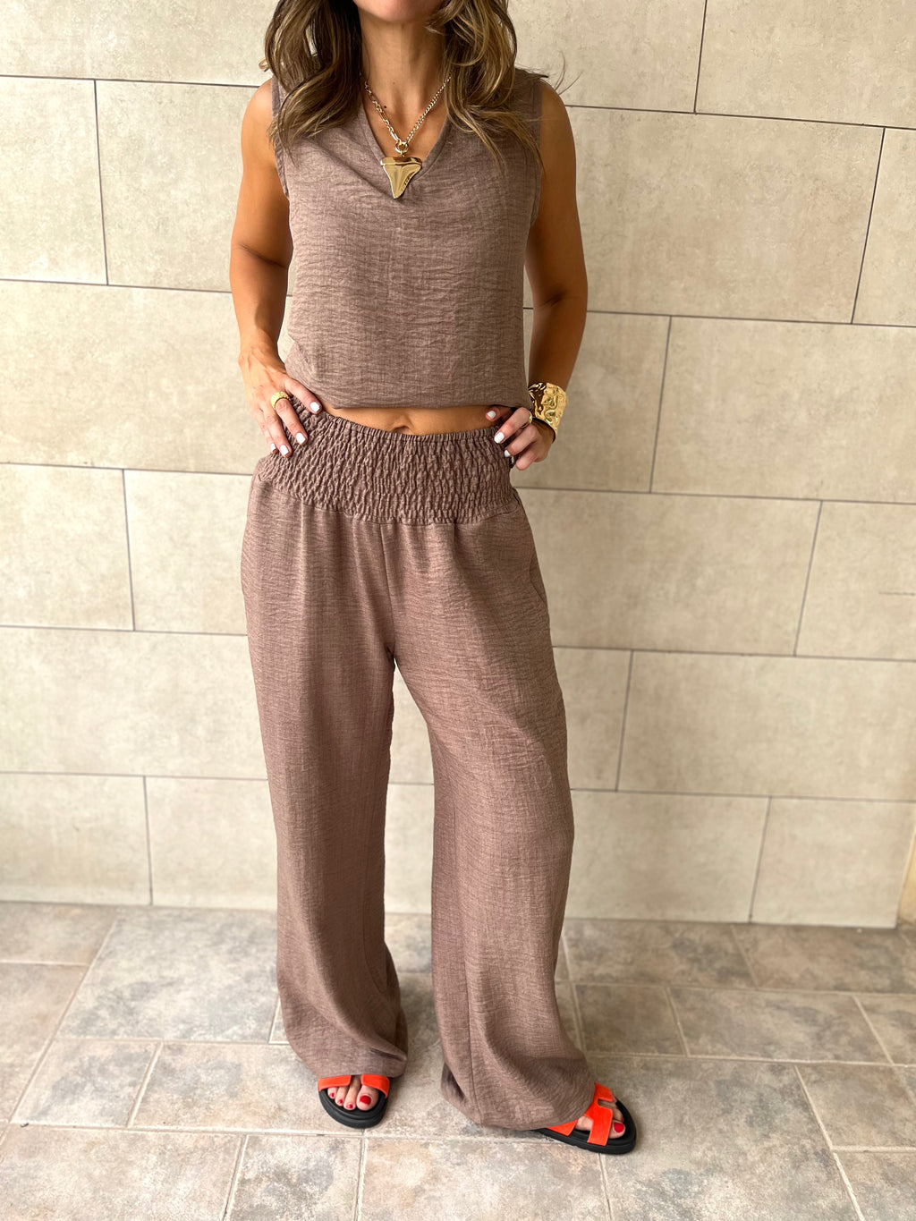 Cafe 2 Pieces Sleeveless Set