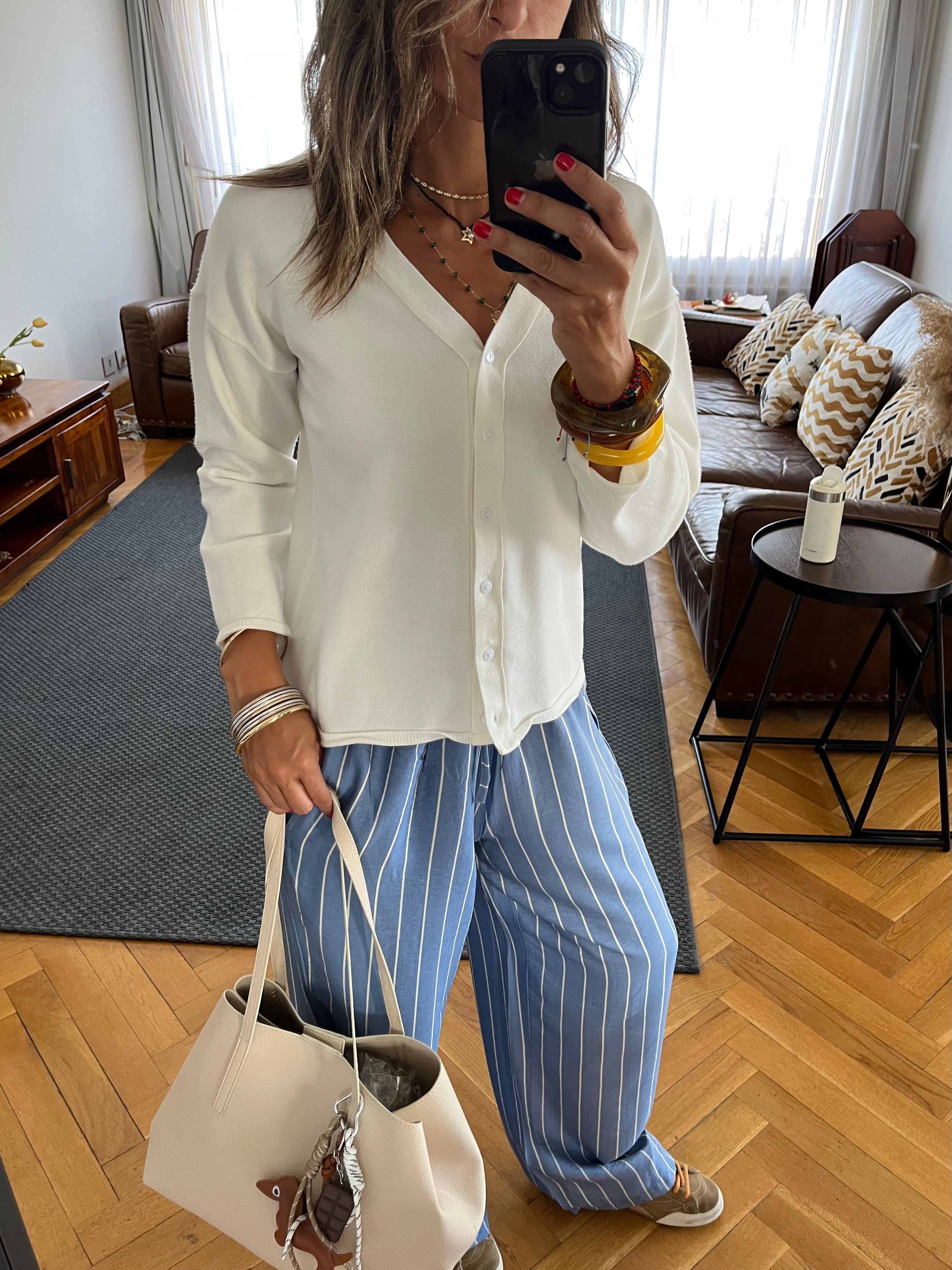 White Everyday Light Knit Cardigan