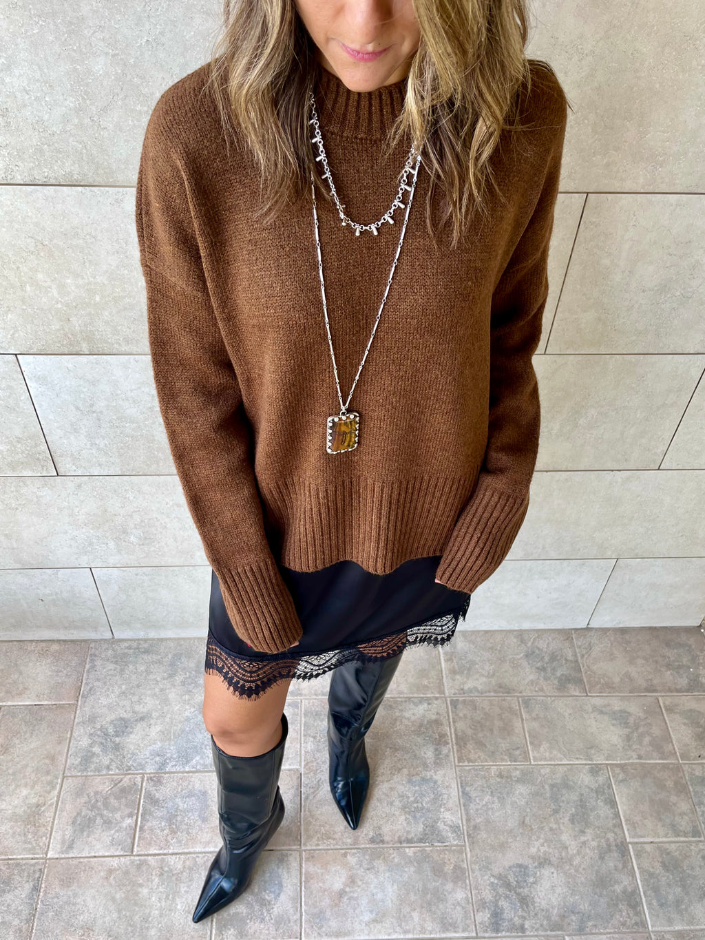 Mini Lace Satin Skirt