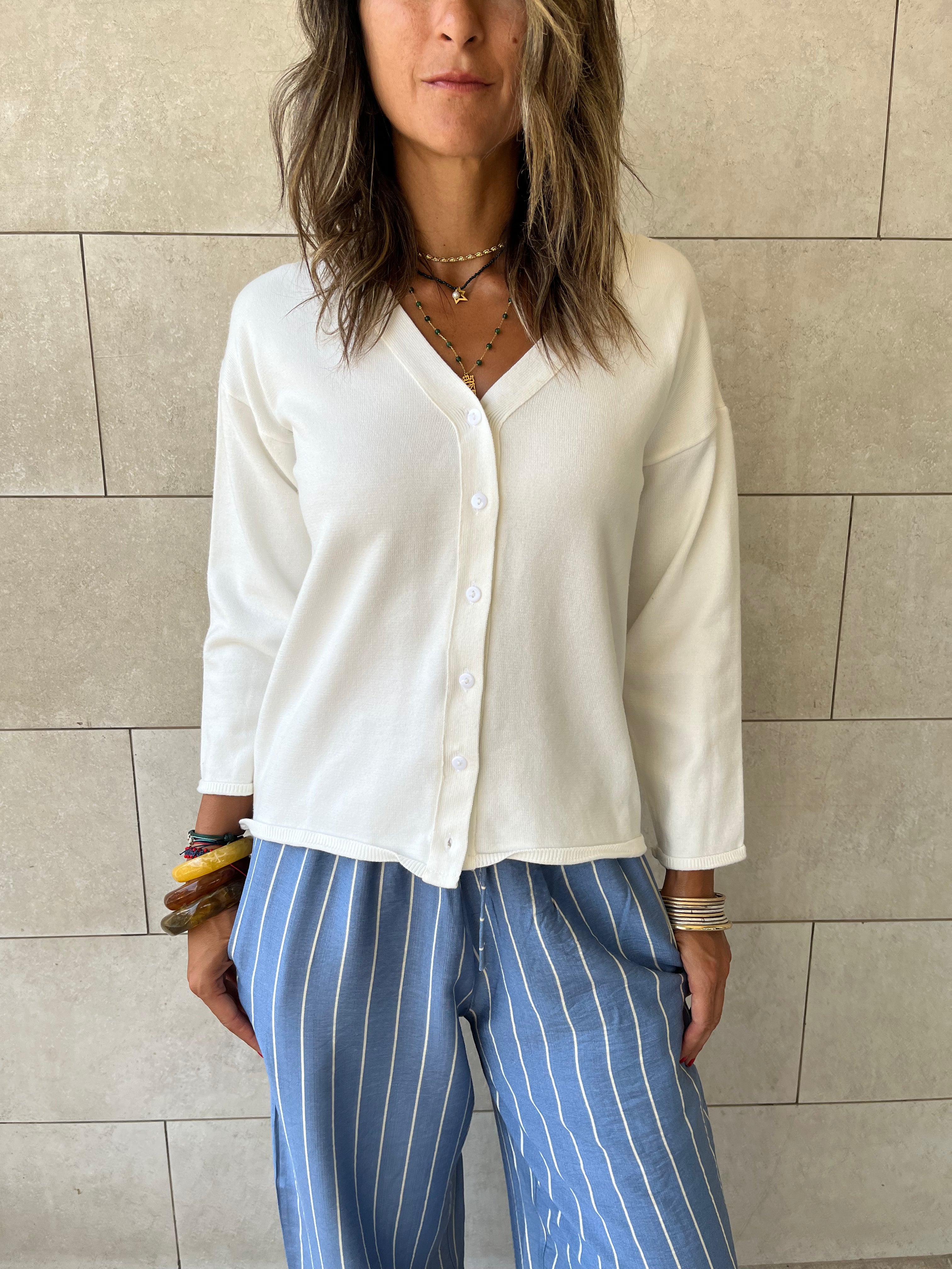 White Everyday Light Knit Cardigan