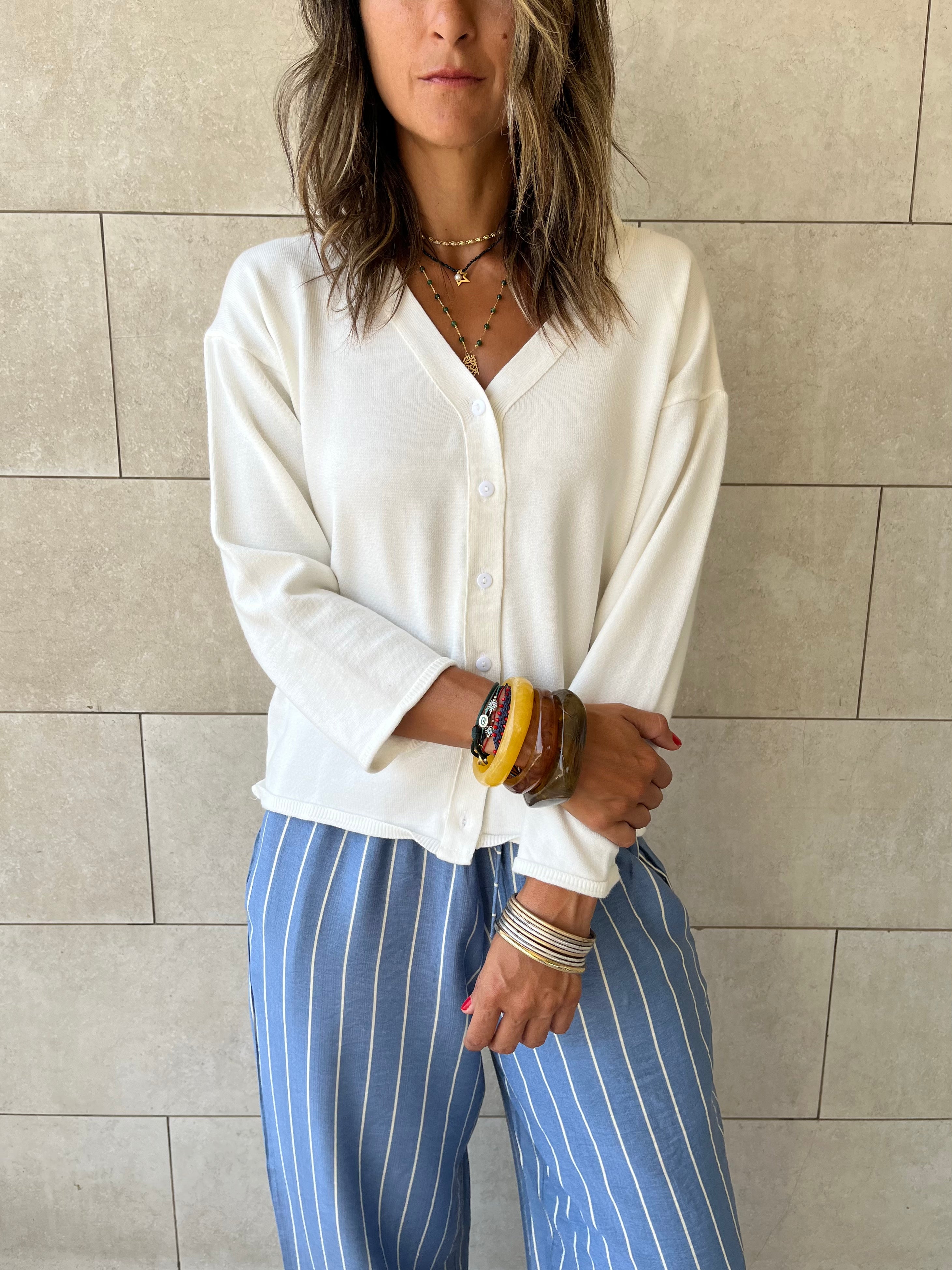 White Everyday Light Knit Cardigan