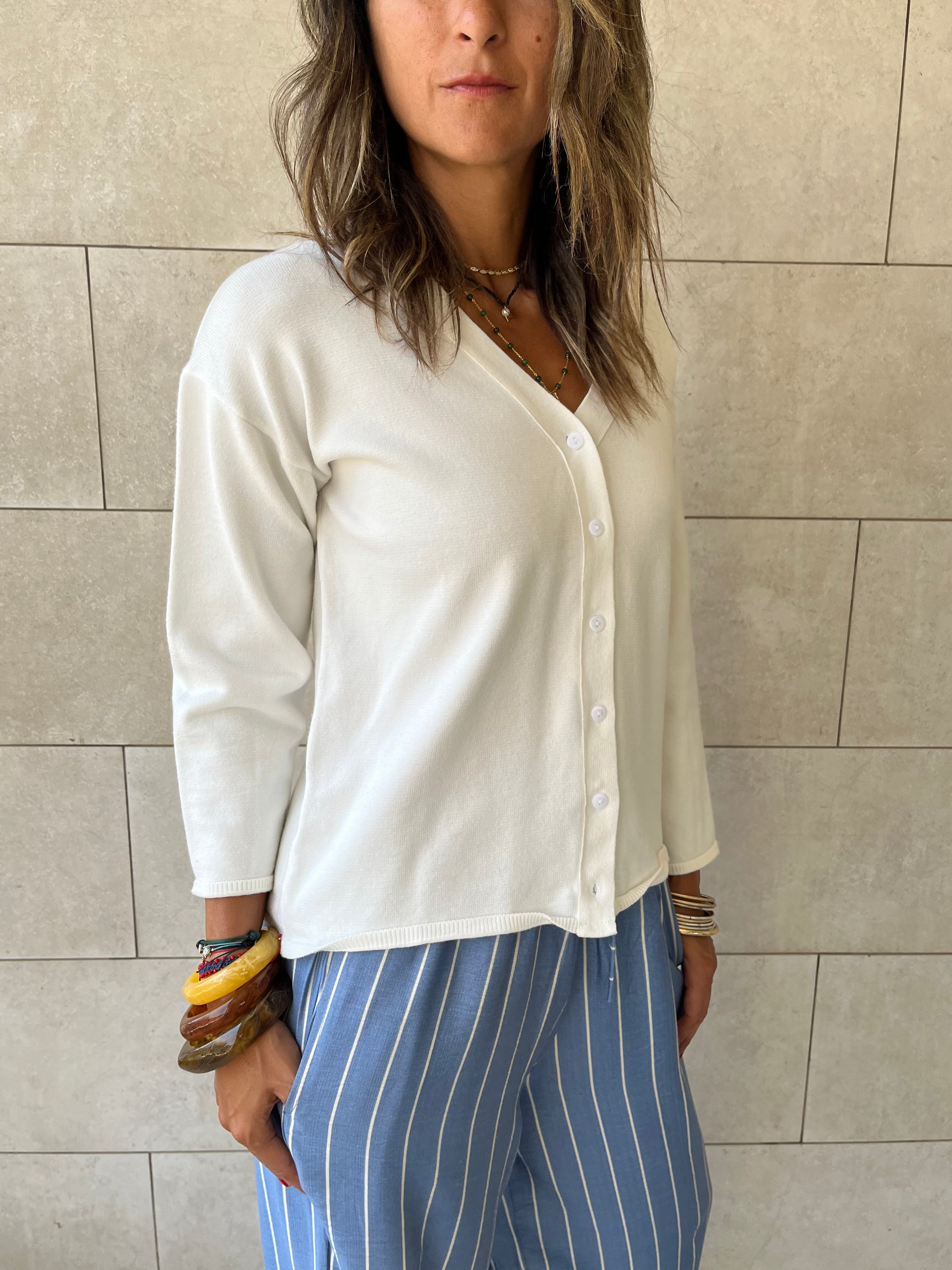 White Everyday Light Knit Cardigan