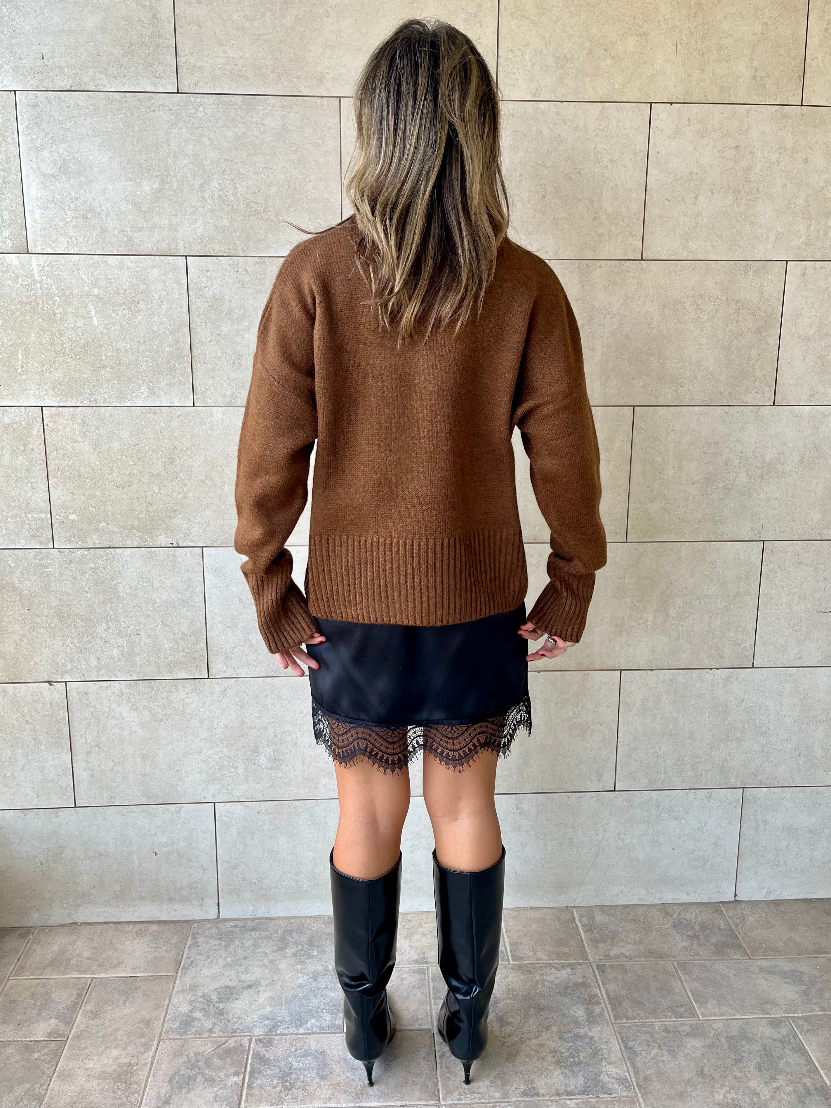 Mini Lace Satin Skirt